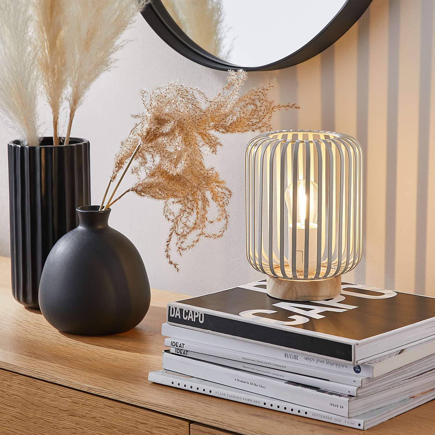 LIV vaza ceramica cilindrica H20cm, negru