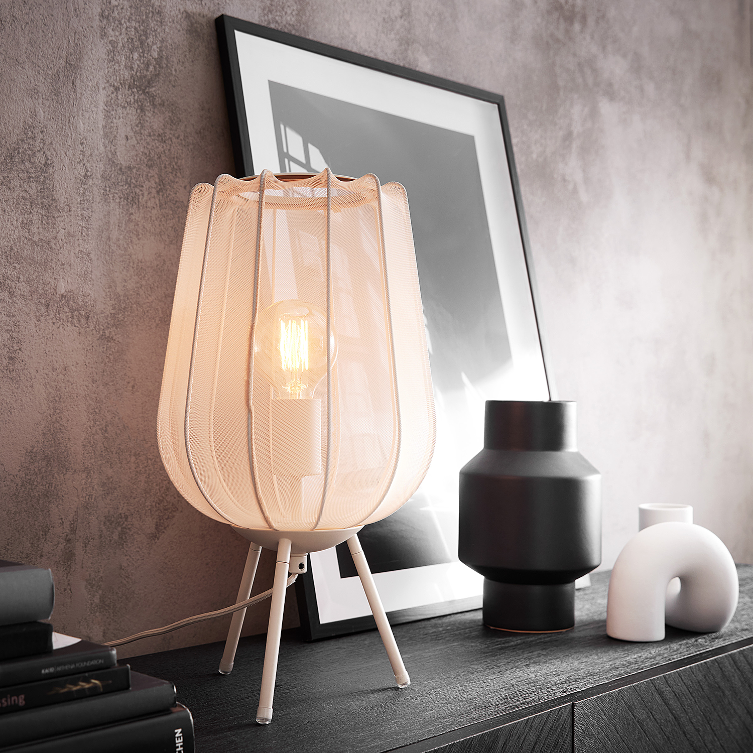 RUNA vaza ceramica 25,5cm, neagra