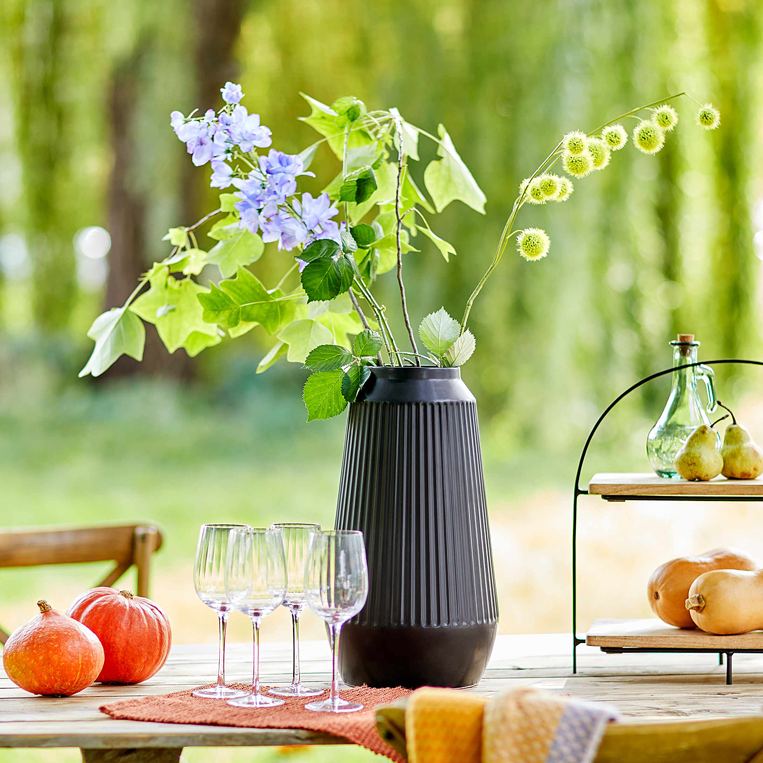 FINJA vaza ceramica 31,5cm, negru