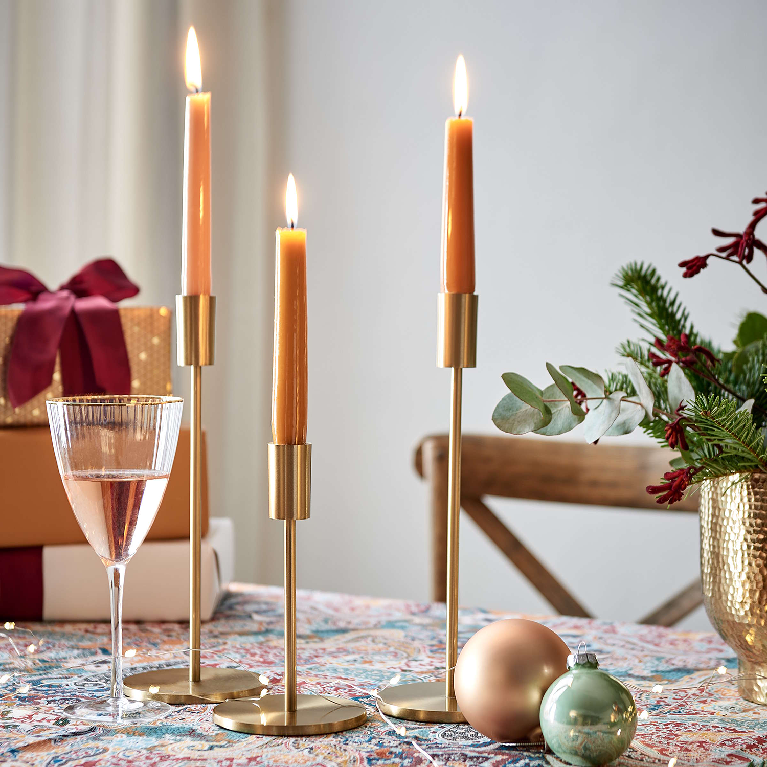 HIGHLIGHT suport pentru lumanari metalizat, auriu 29 cm