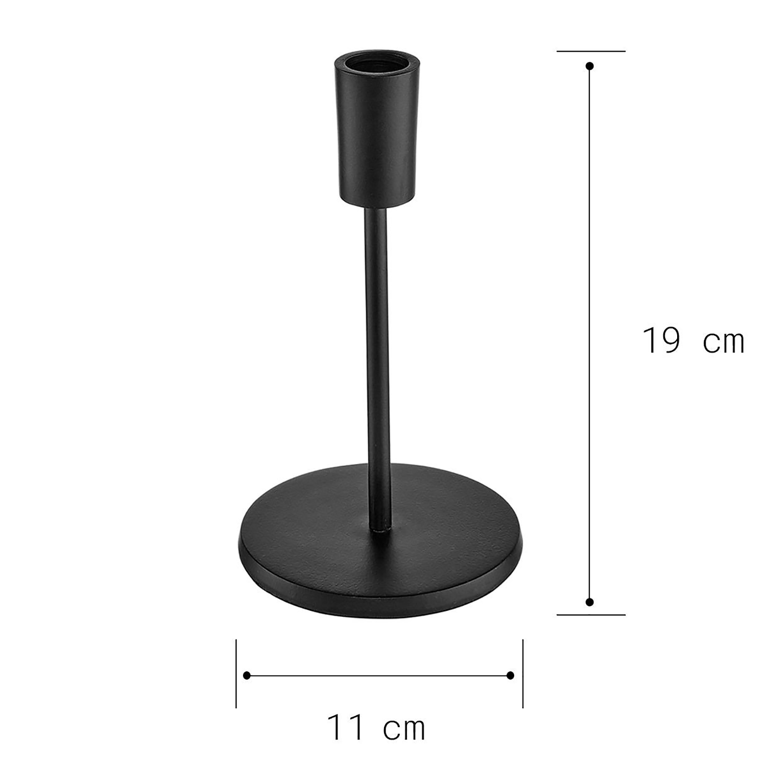 HIGHLIGHT suport pentru lumanari metalizat, negru 19 cm