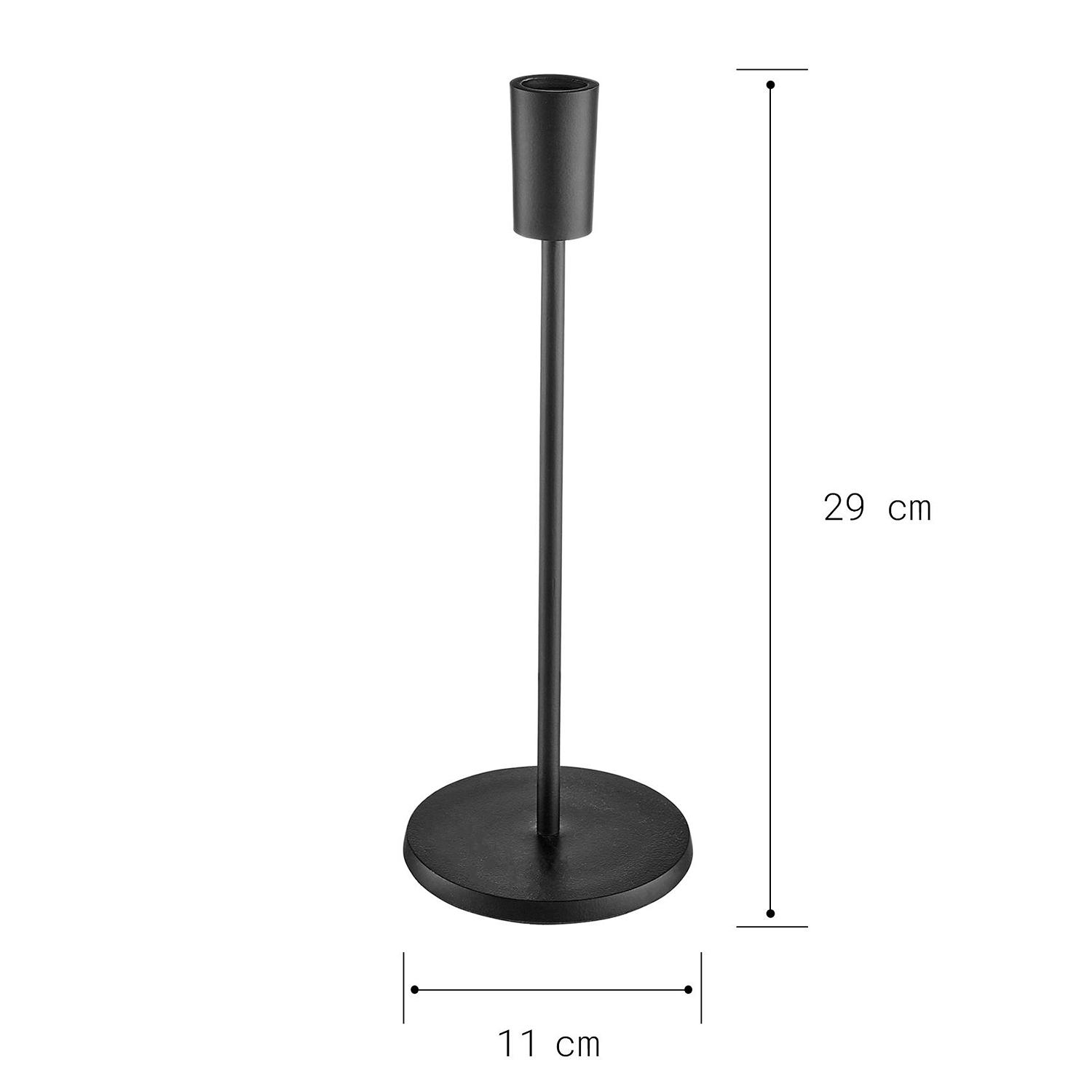 HIGHLIGHT suport pentru lumanari metalizat, negru 29 cm
