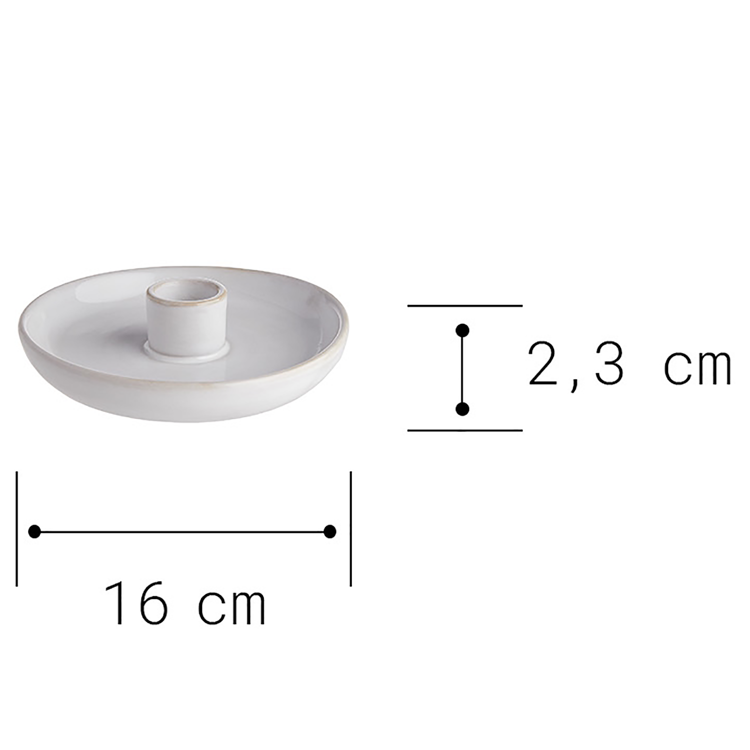 PEACEFUL suport ceramic pentru lumanare, crem