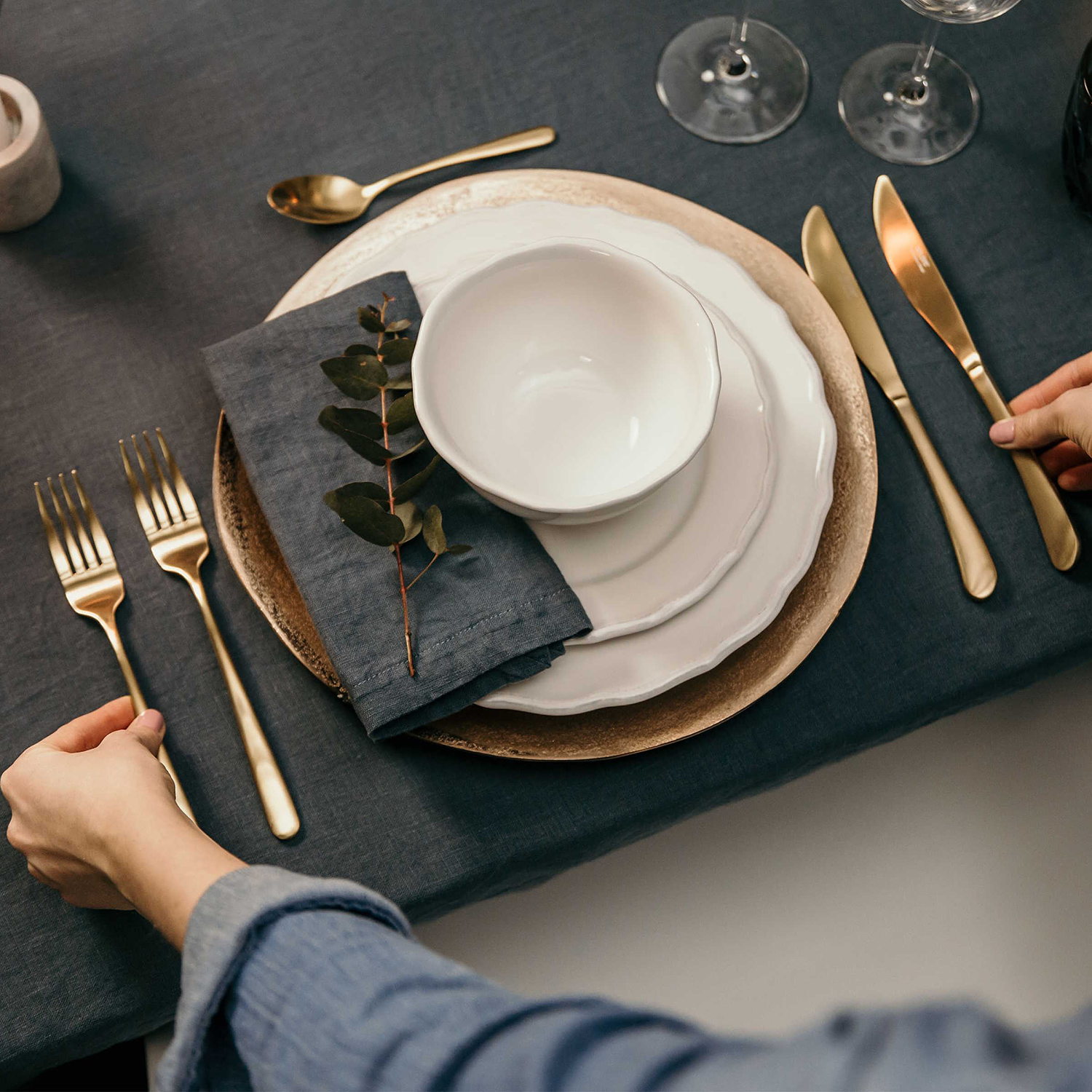 BANQUET farfurie decorativa 32cm, aurie