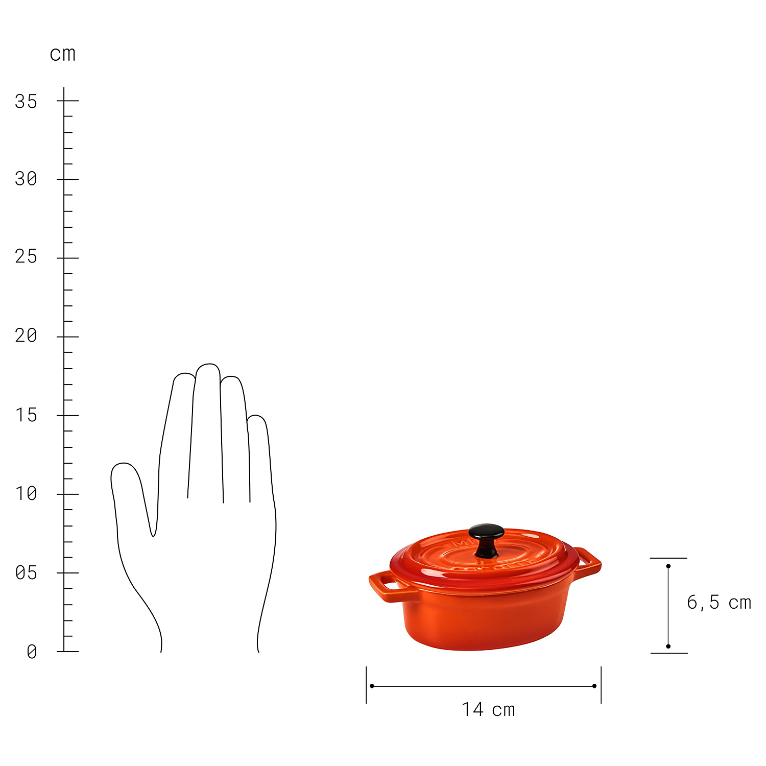 CEST SI BON mini caserola ovala, portocaliu