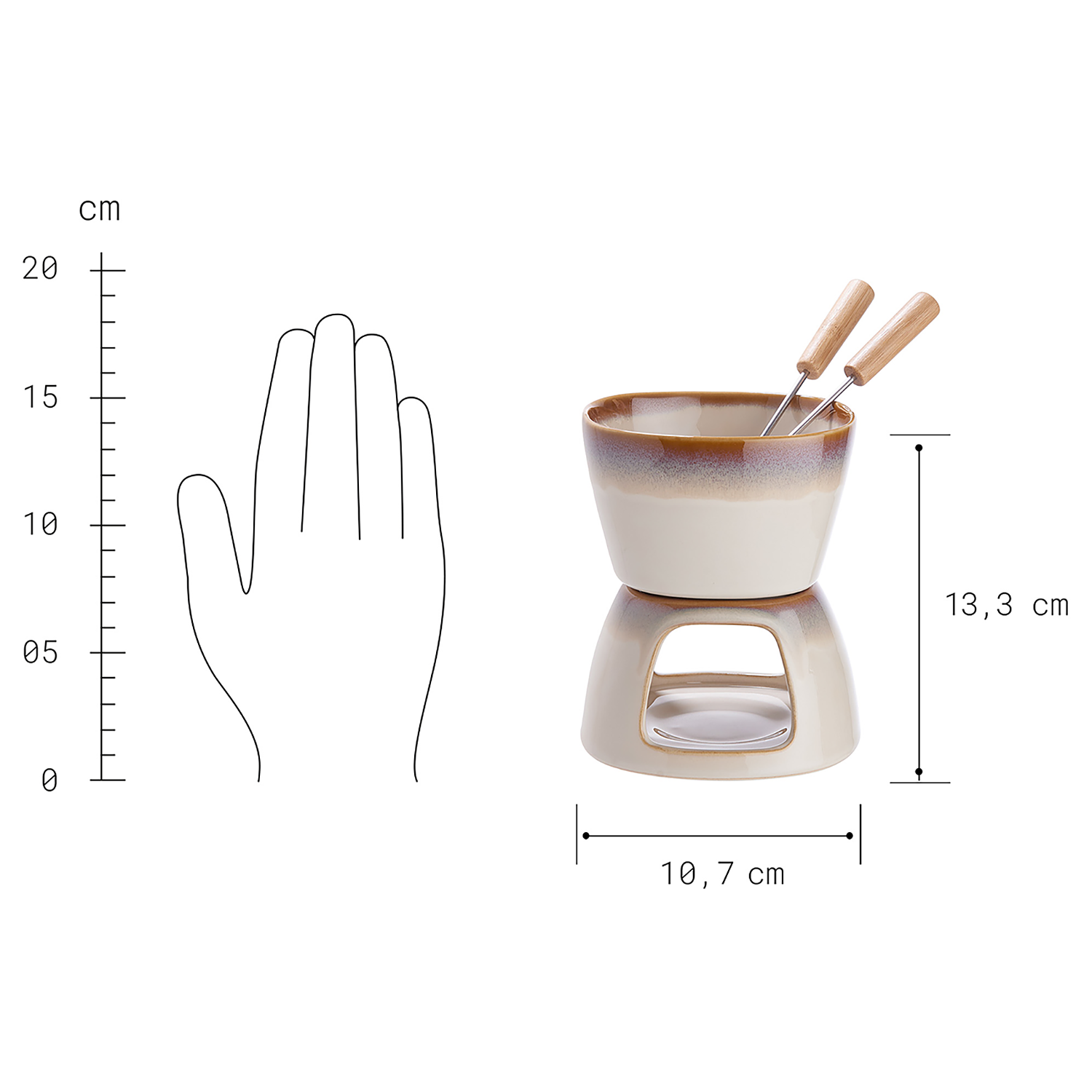 AU CHOCOLAT mini set pentru fondue cu glazura reactiva