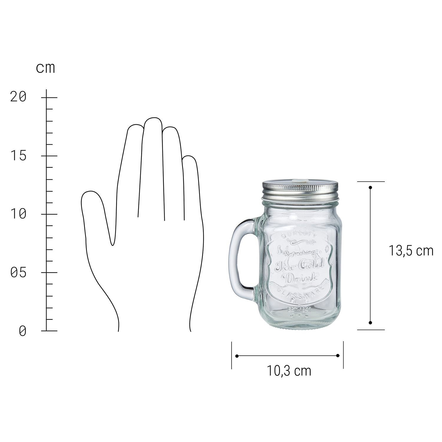 REFRESH cana de sticla transparent 450 ml