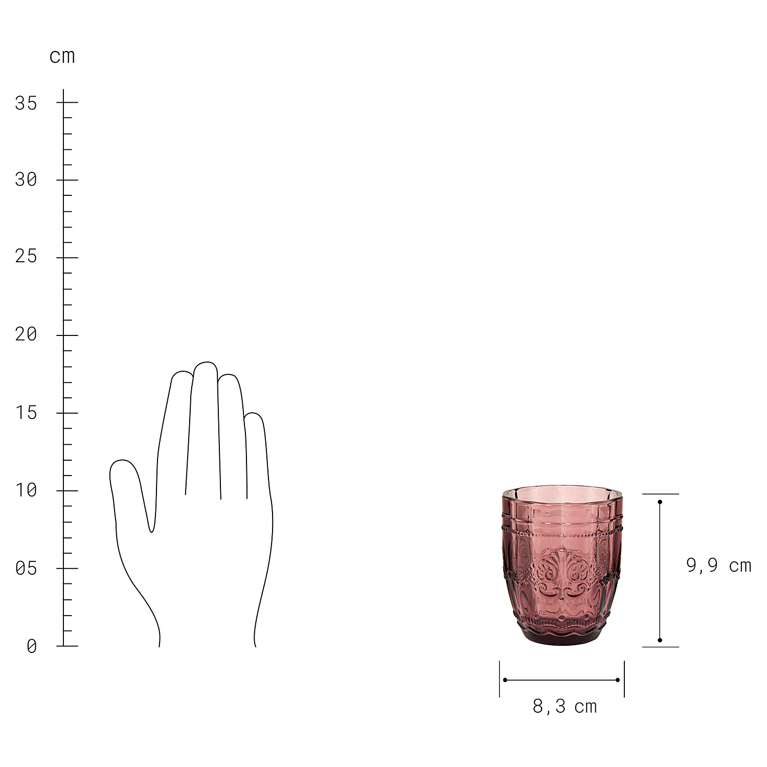 VICTORIAN pahar 250 ml, liliachiu