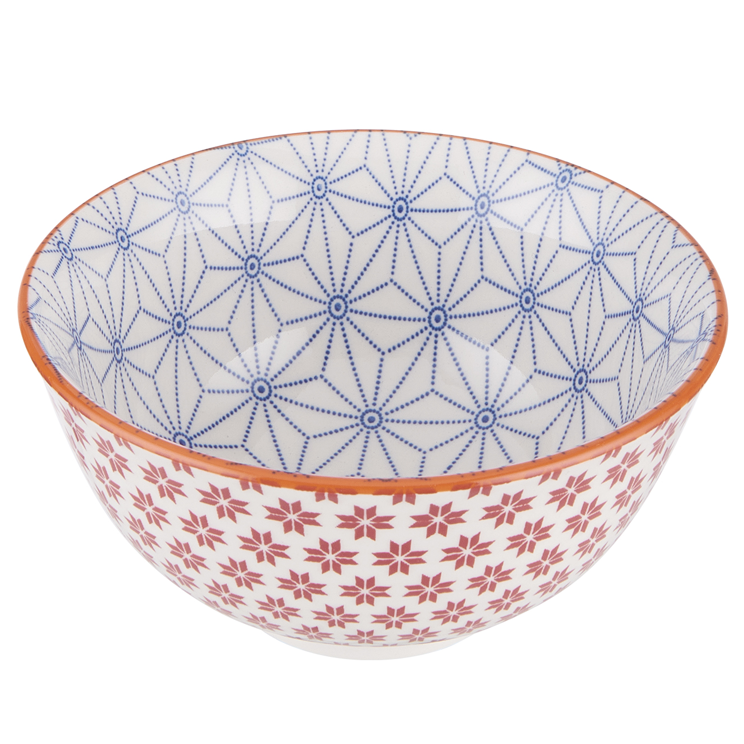 ORNAMENTS bol 240 ml, albastru/rosu