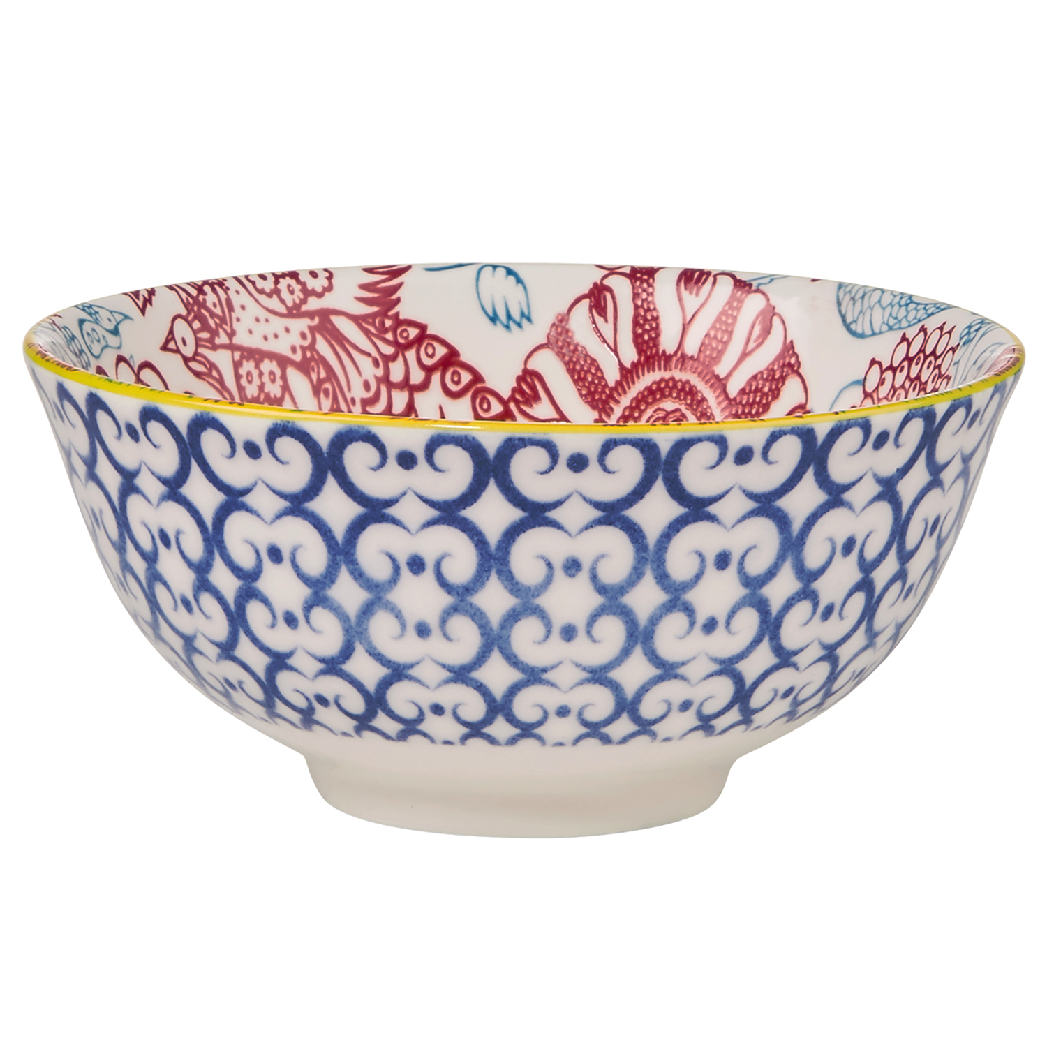 ORNAMENTS bol 240 ml, galben/albastru