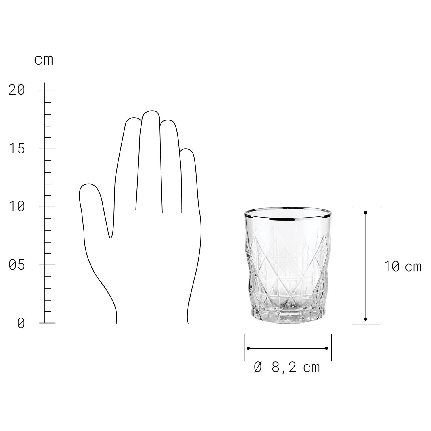 UPSCALE pahar tumbler cu margine argintie 345ml