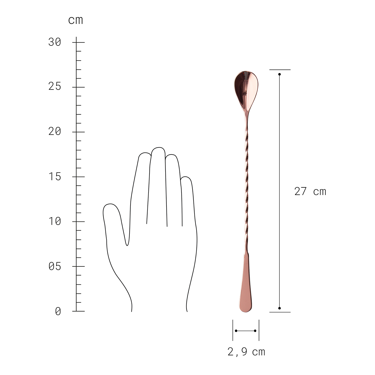 MANHATTAN lingura de bar, rose-gold