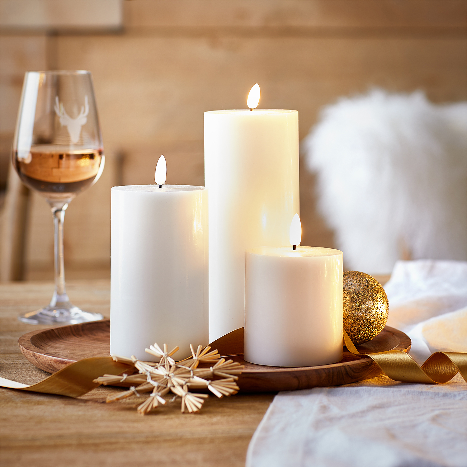 RUSTIC lumanare cilindrica Ø6,8xH9cm, fildes