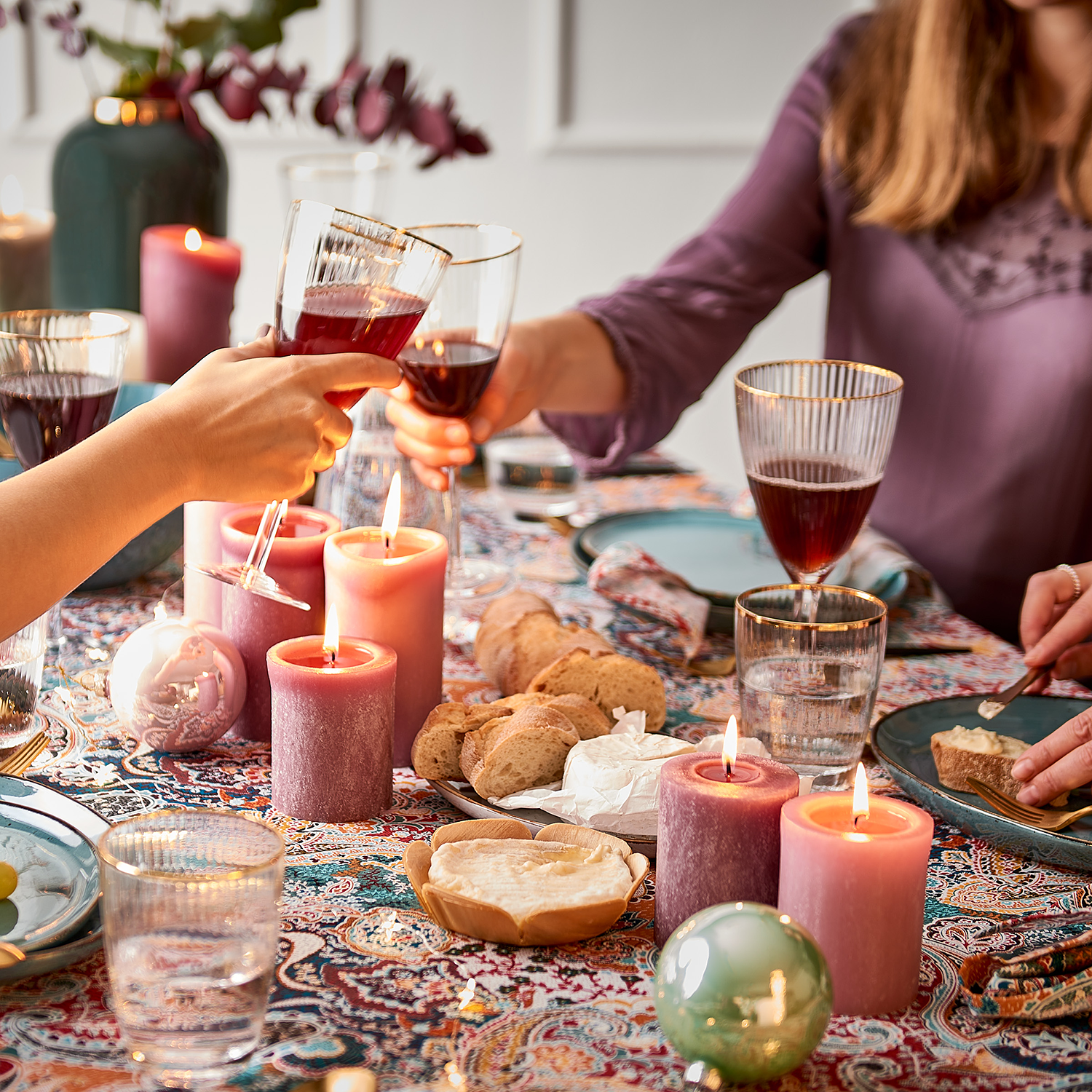 RUSTIC lumanare cilindrica Ø6,8xH9cm, roz