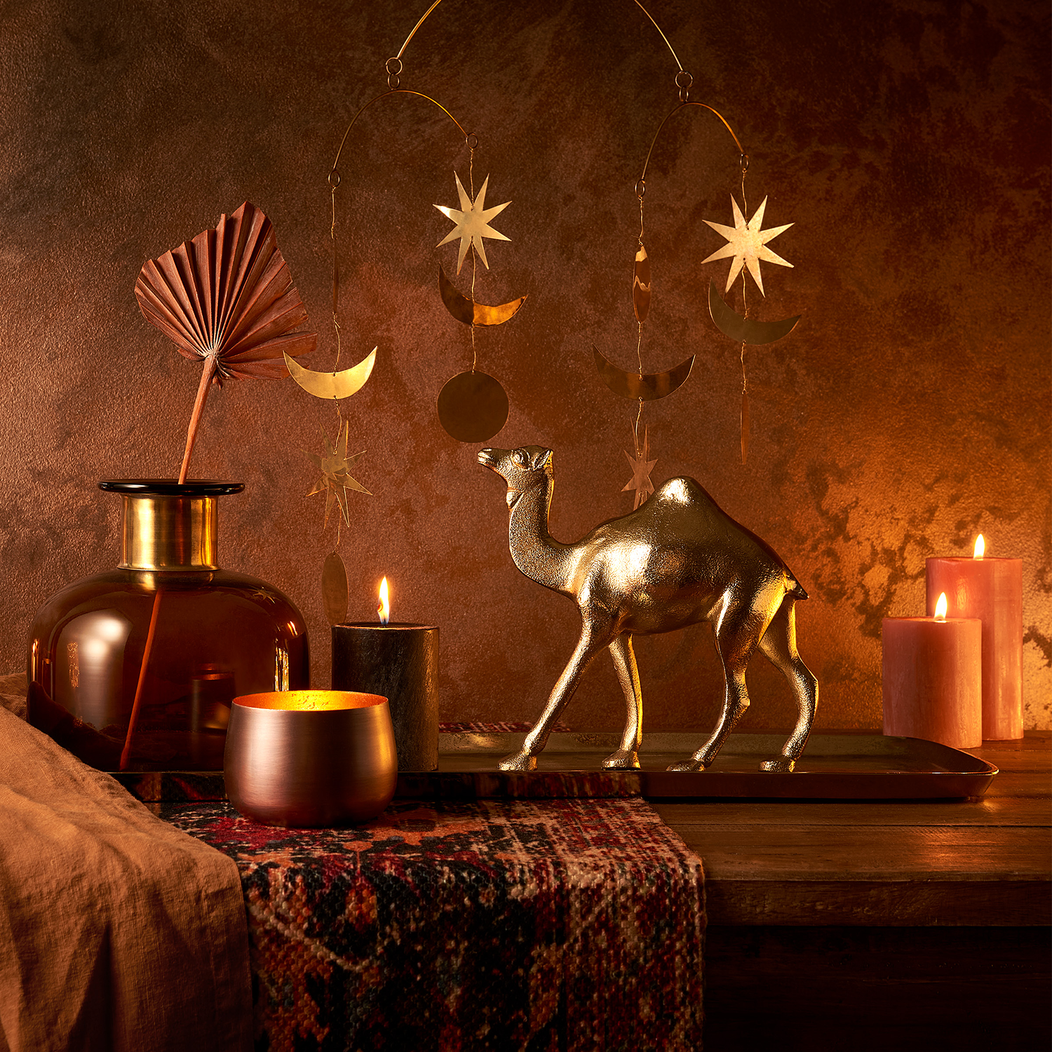 RUSTIC lumanare cilindrica Ø6,8xH9cm, roz