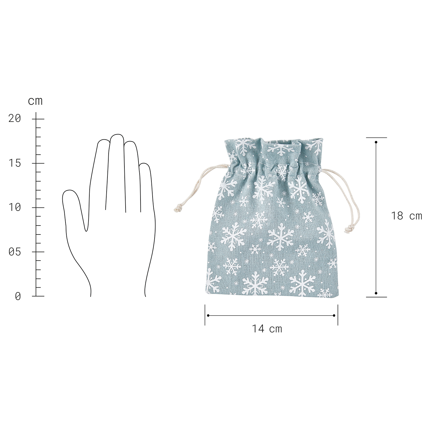 PACK-A-BAG punga mica 14x18cm - fulg de nea