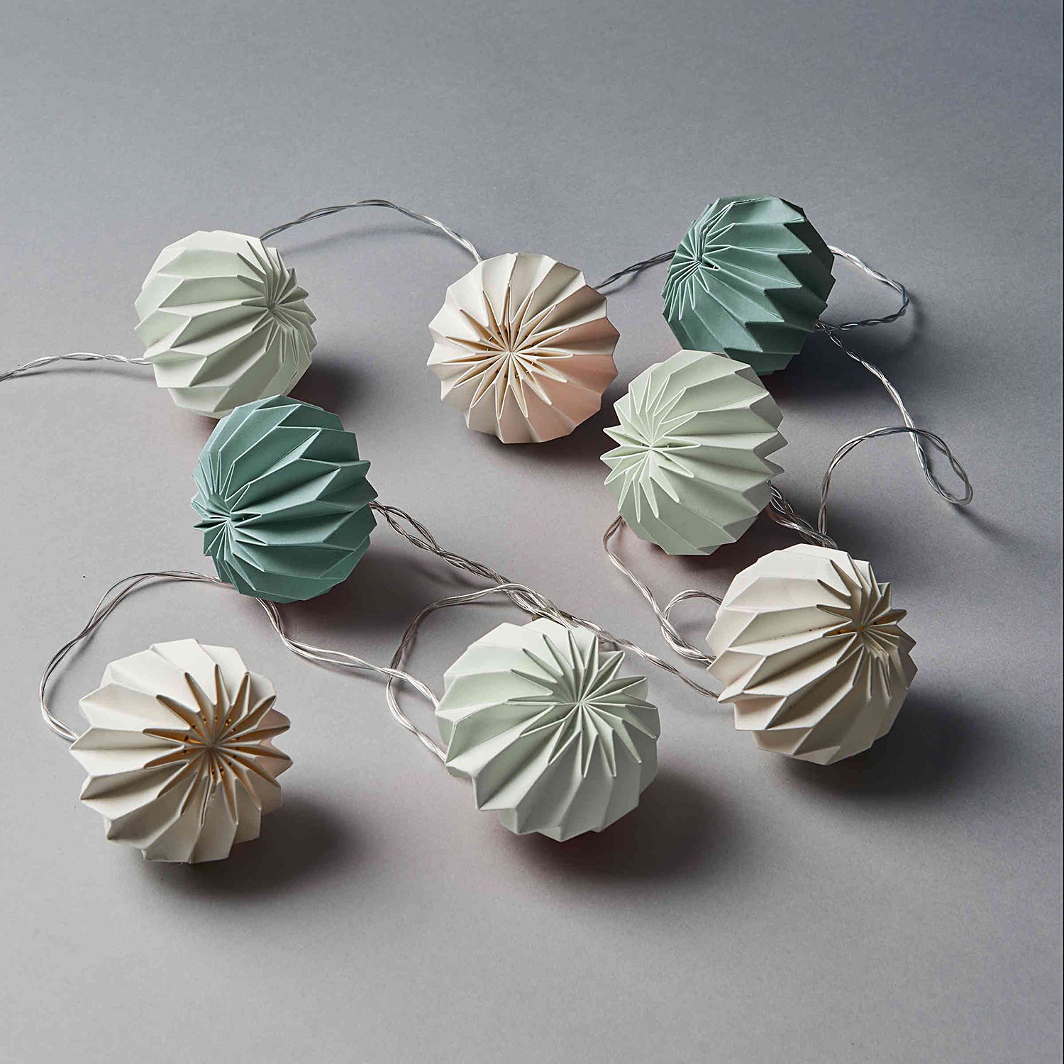 HANAMI LED Instalatie 8 LED, alb/salvie/petrol