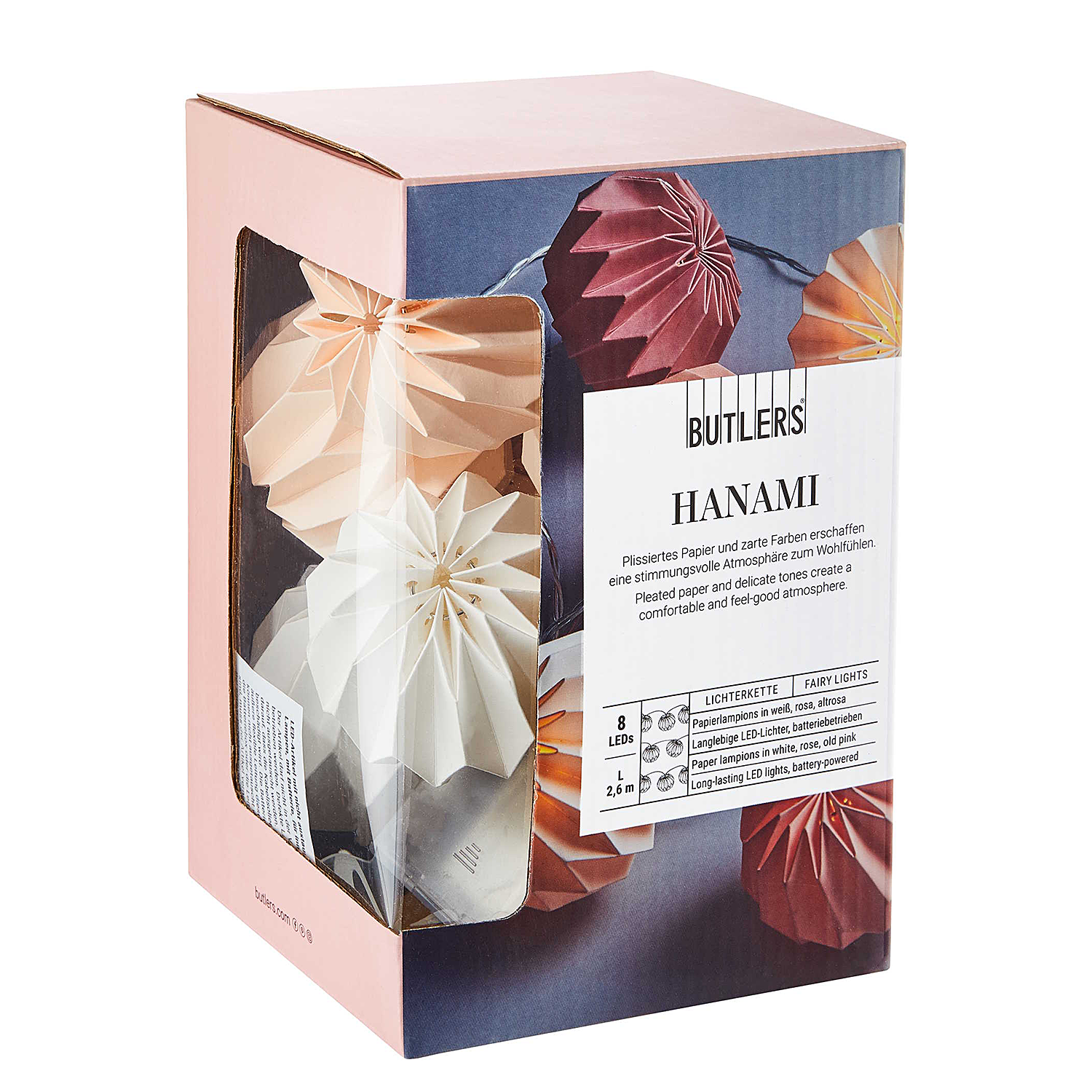 HANAMI LED Instalatie 8 LED, alb/roz/nude