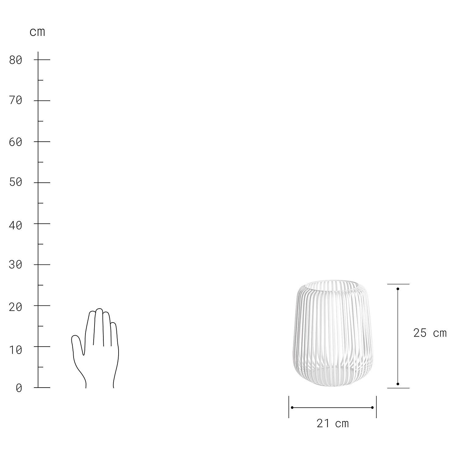 COCOON felinar metalic 25cm, alb