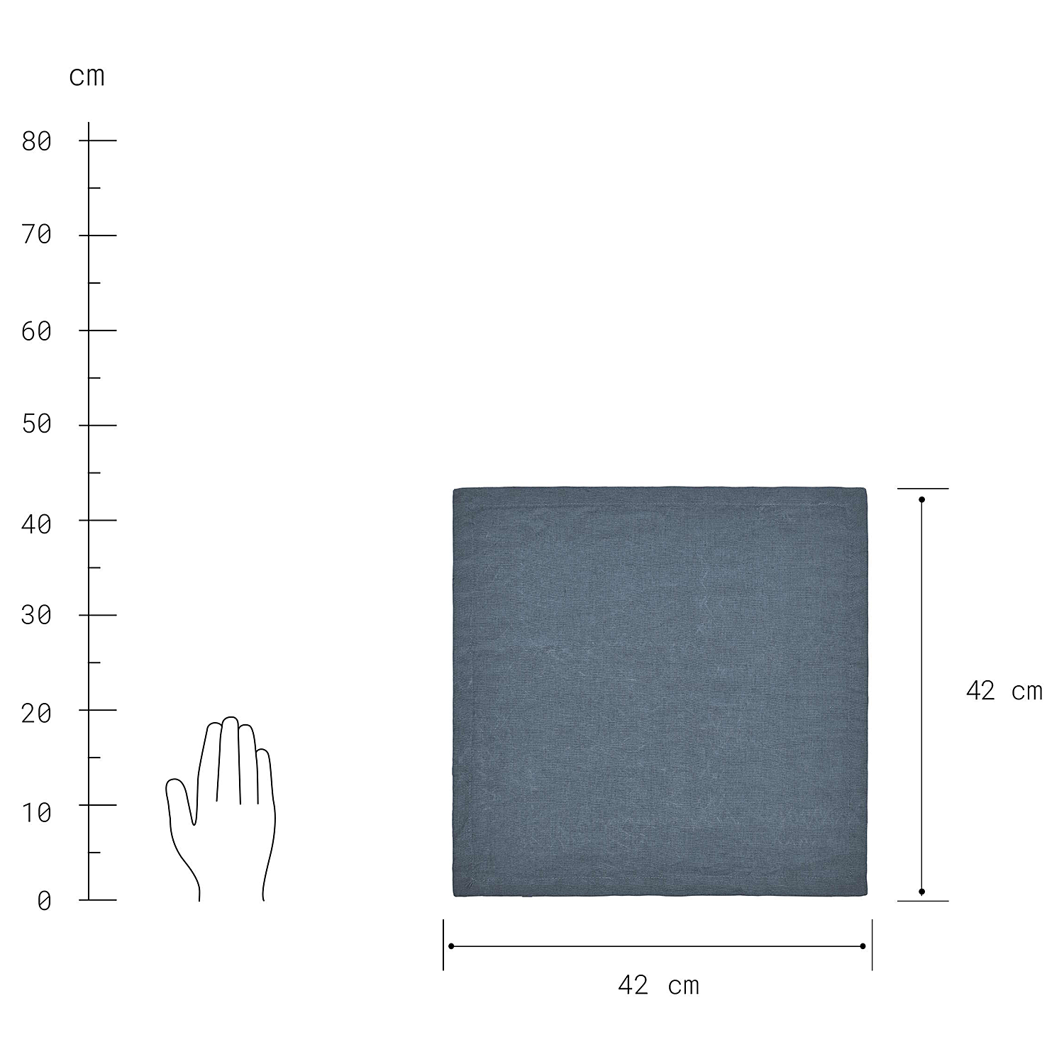 RIGA servet in 42x42 cm, albastru