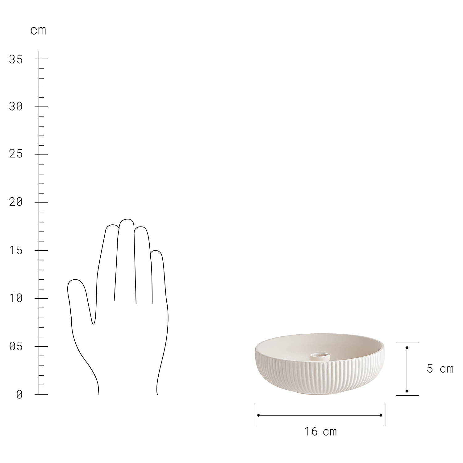 CANDLE BOWL suport pentru lumanare de cina, bej