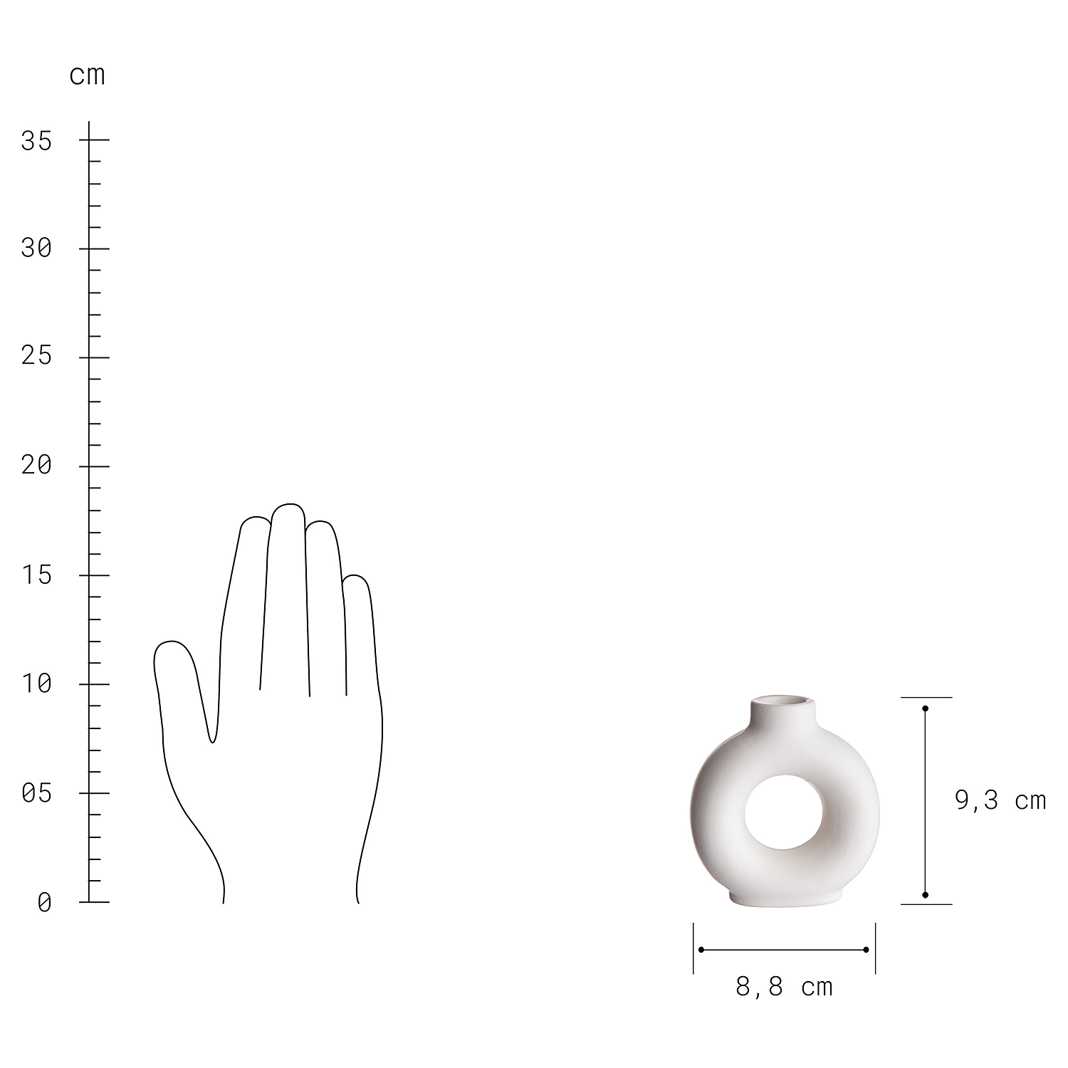 LOOP suport pentru lumanare de cina, bej