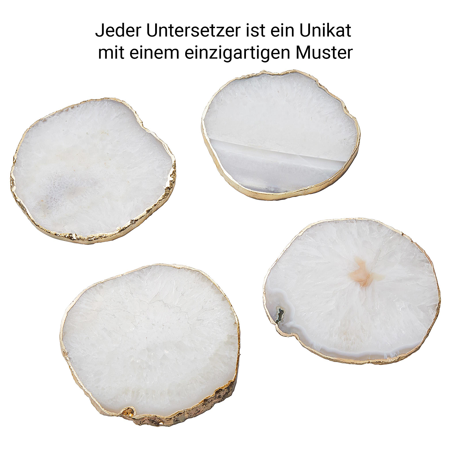 CRYSTAL suport pahare piatra alb 10 cm