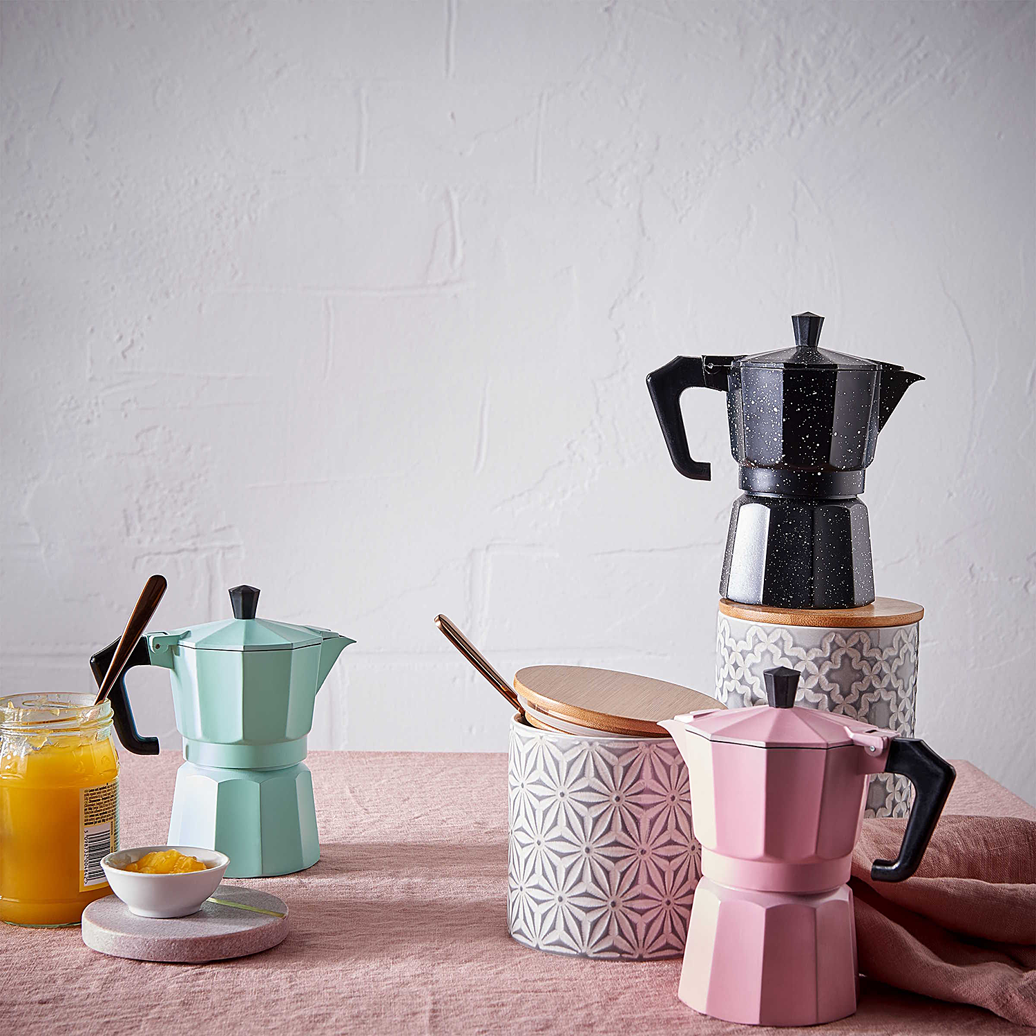 ESPERTO espressor 6 cesti, negru cu pete