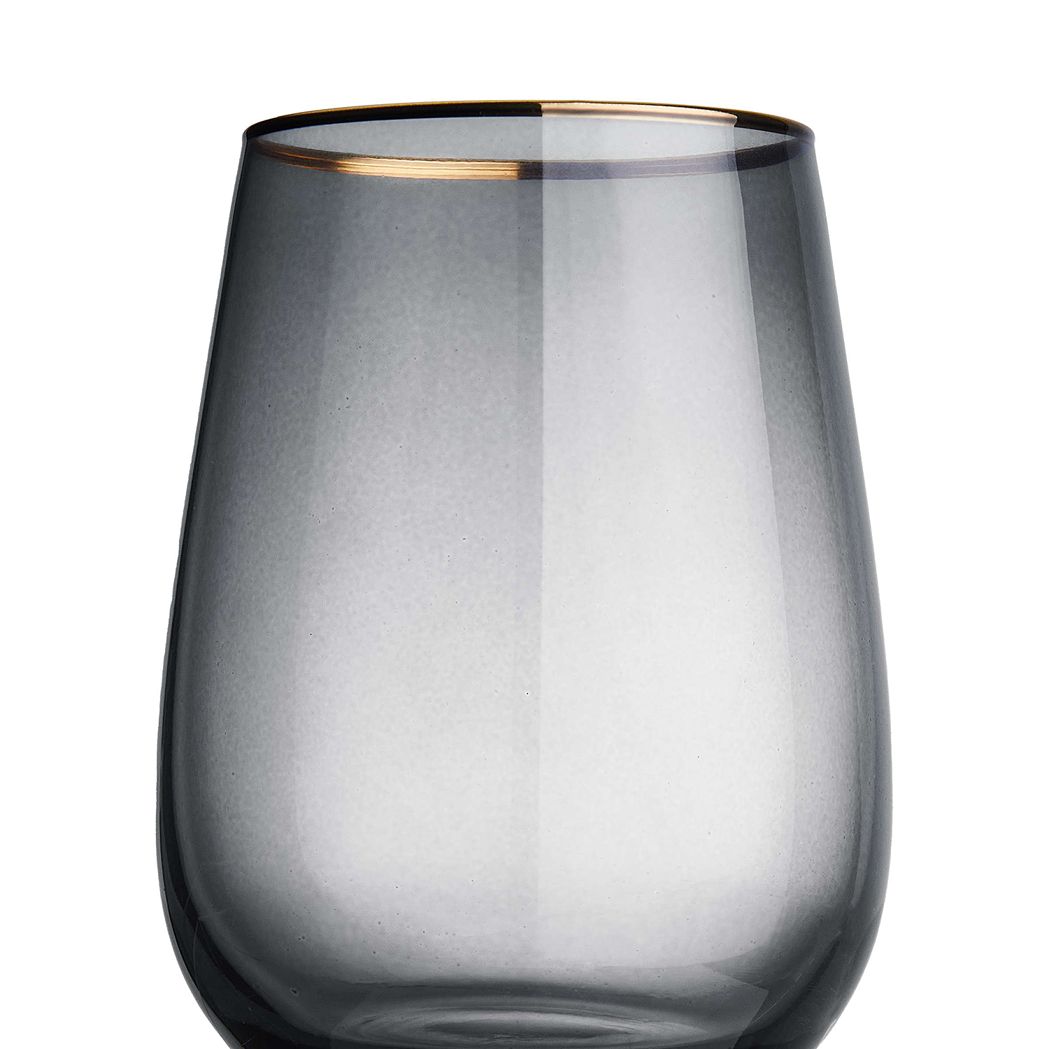 TOUCH OF GOLD pahar cu margine aurie, fumuriu 590 ml