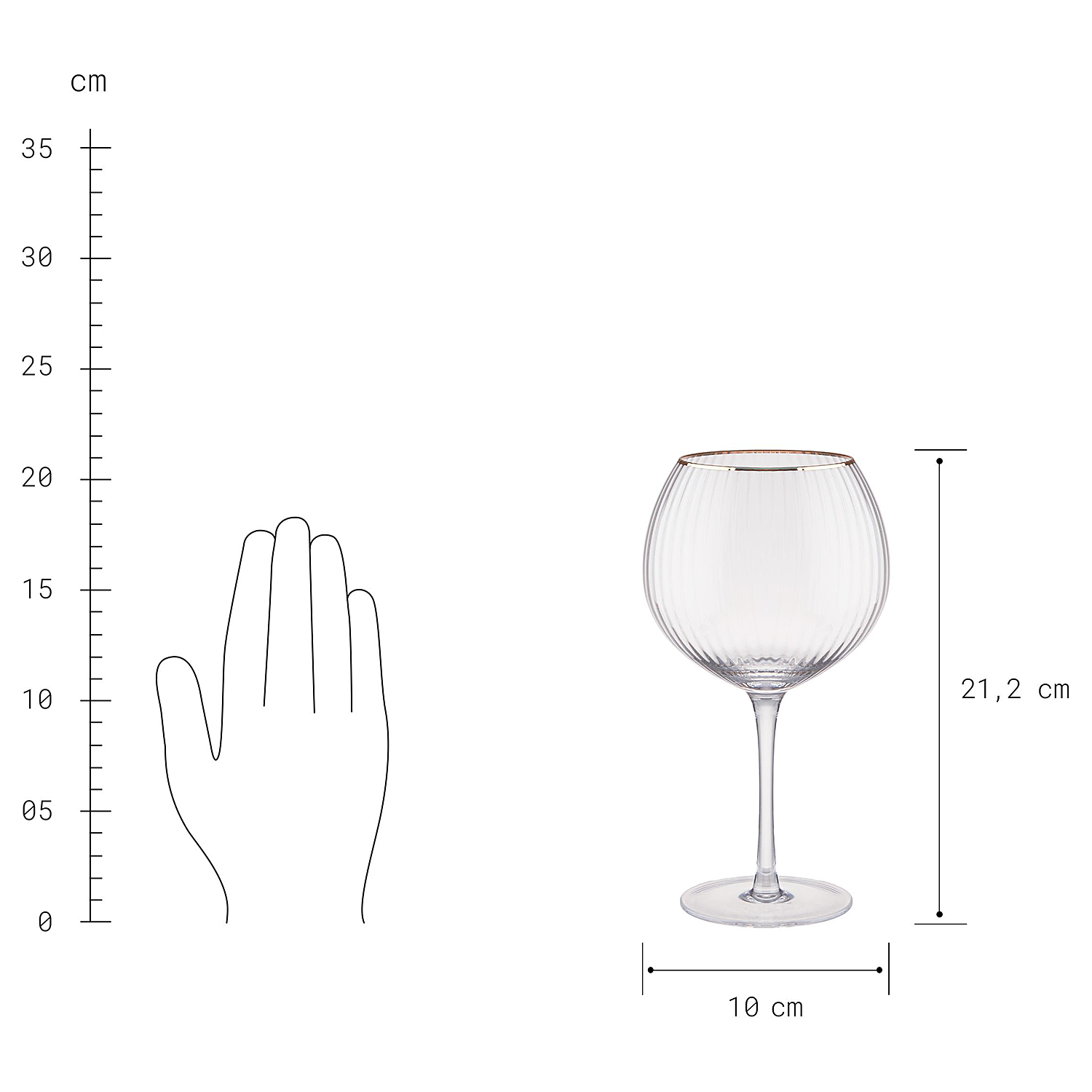 GOLDEN TWENTIES pahar gin tumbler 650ml