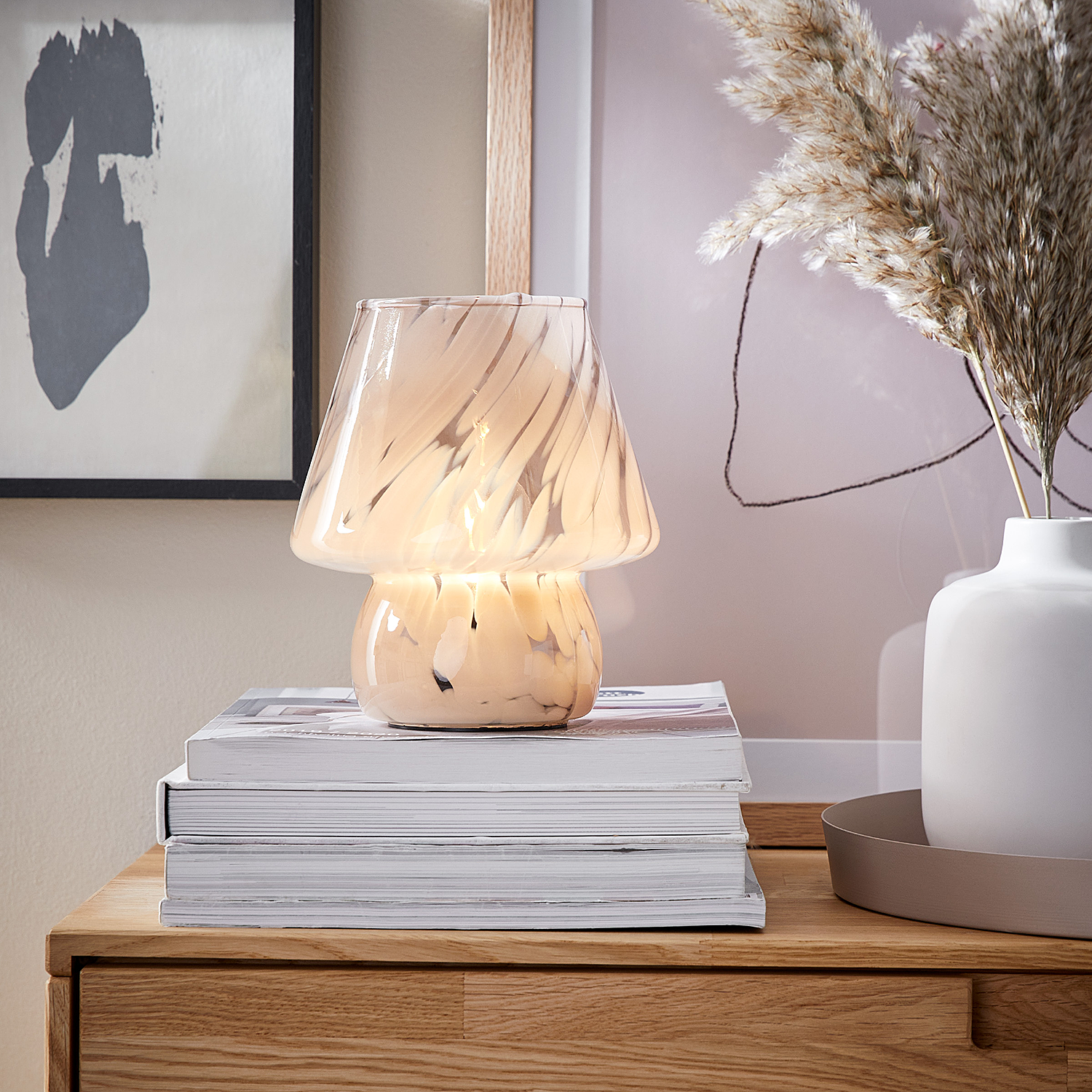 MISS MARBLE Lampa LED 16.5cm bej