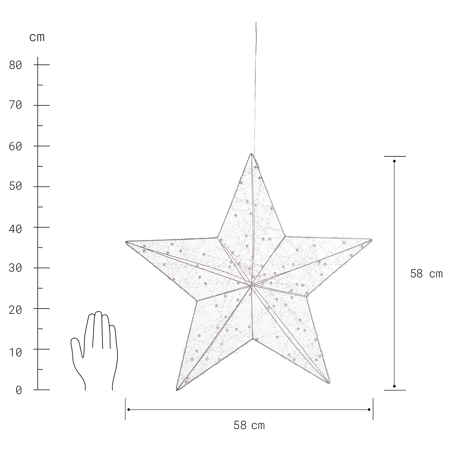 SHINING STAR LED stea 3D argintie USB