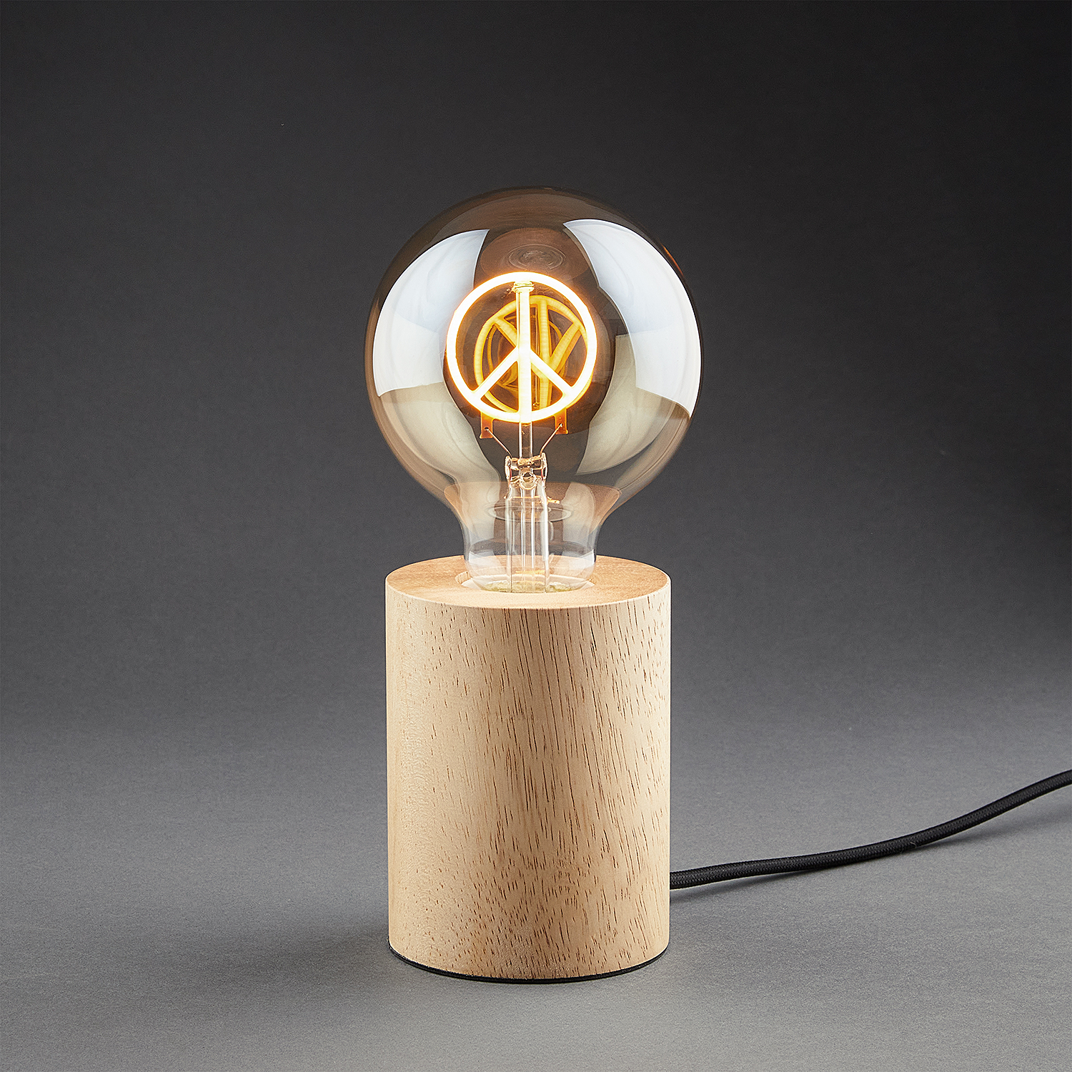 STILO lampa de masa din lemn rotunda