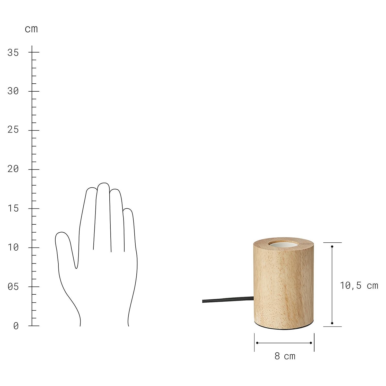 STILO lampa de masa din lemn rotunda