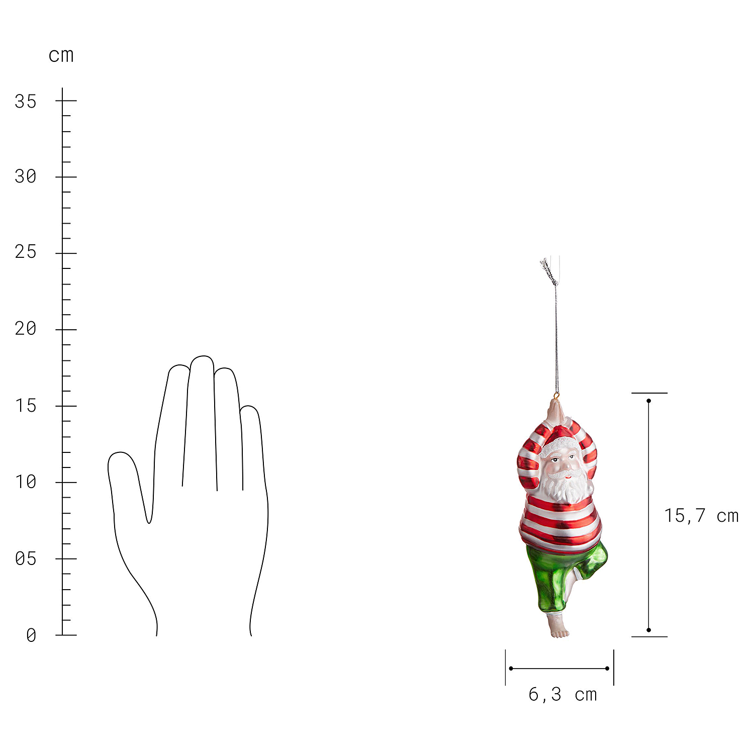 HANG ON ornament sticla yoga Mos Craciun