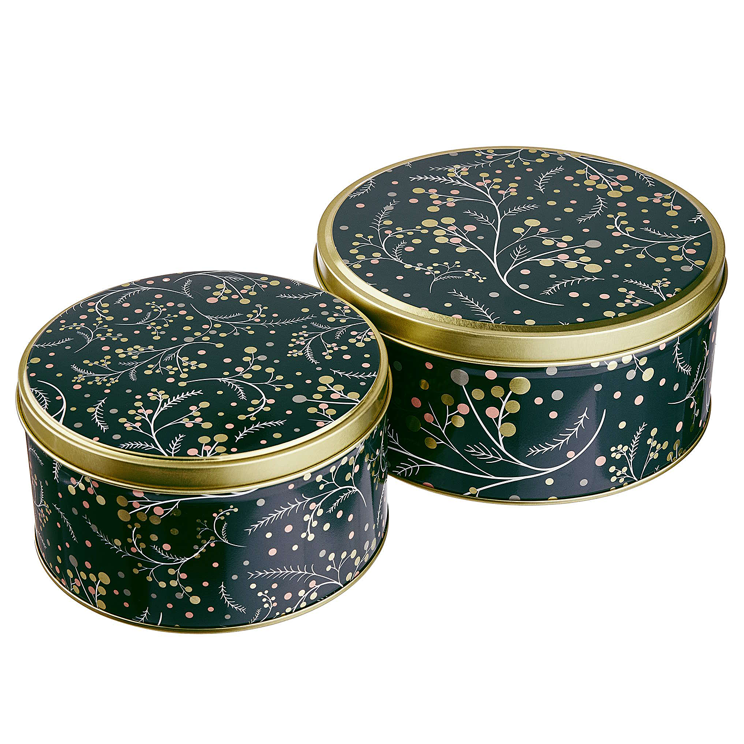 COOKIE JAR cutie metalica rotunda Berry Pine | mica