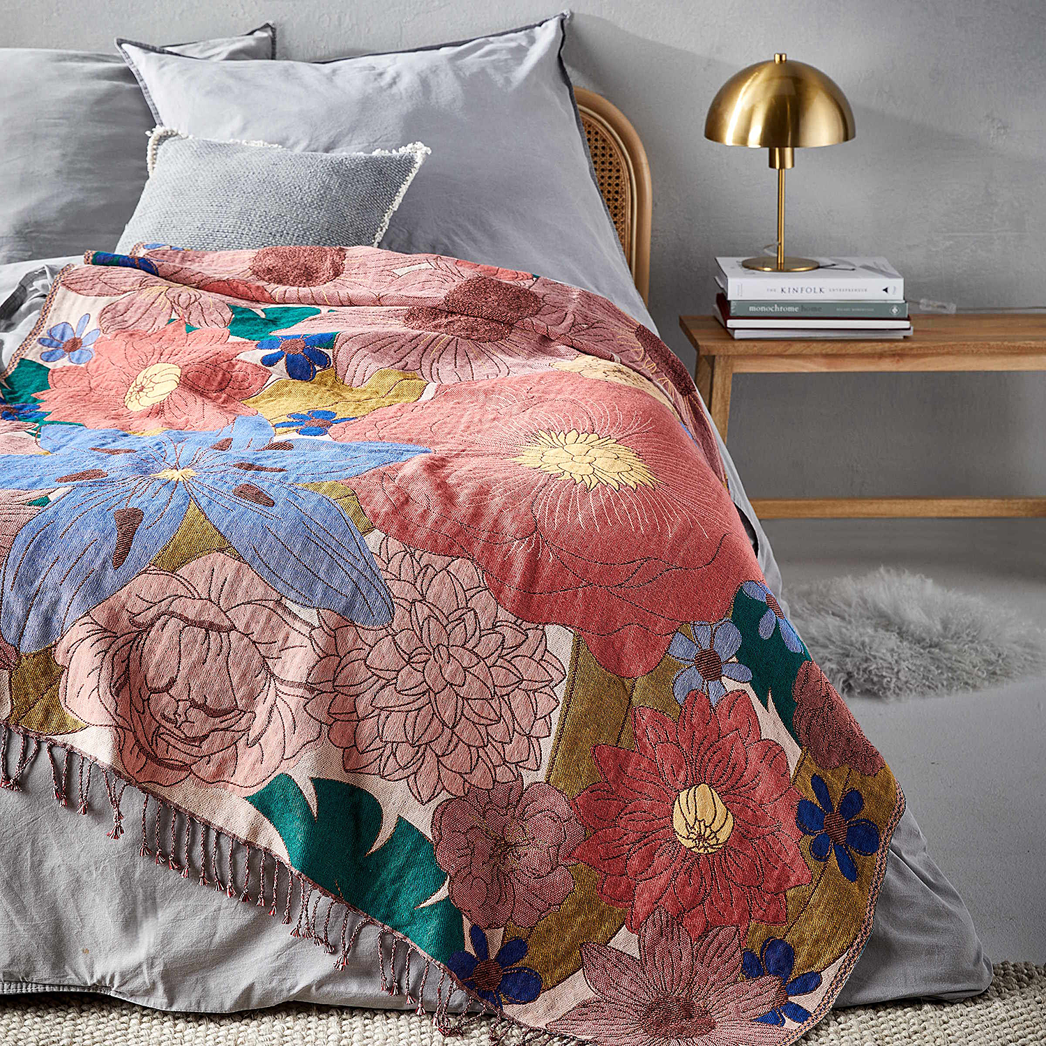 FIORE patura cu flori 170x130cm