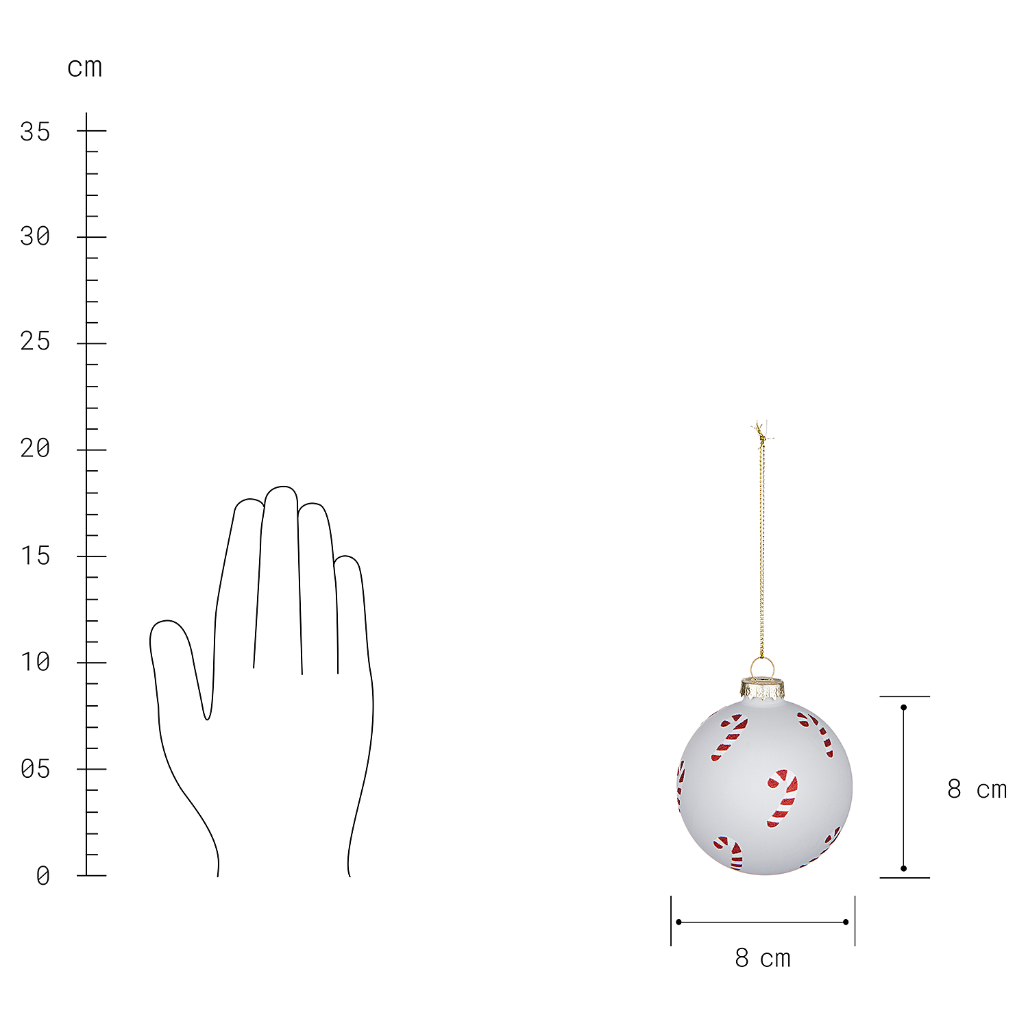 HANG ON glob acadea Ø8cm gri