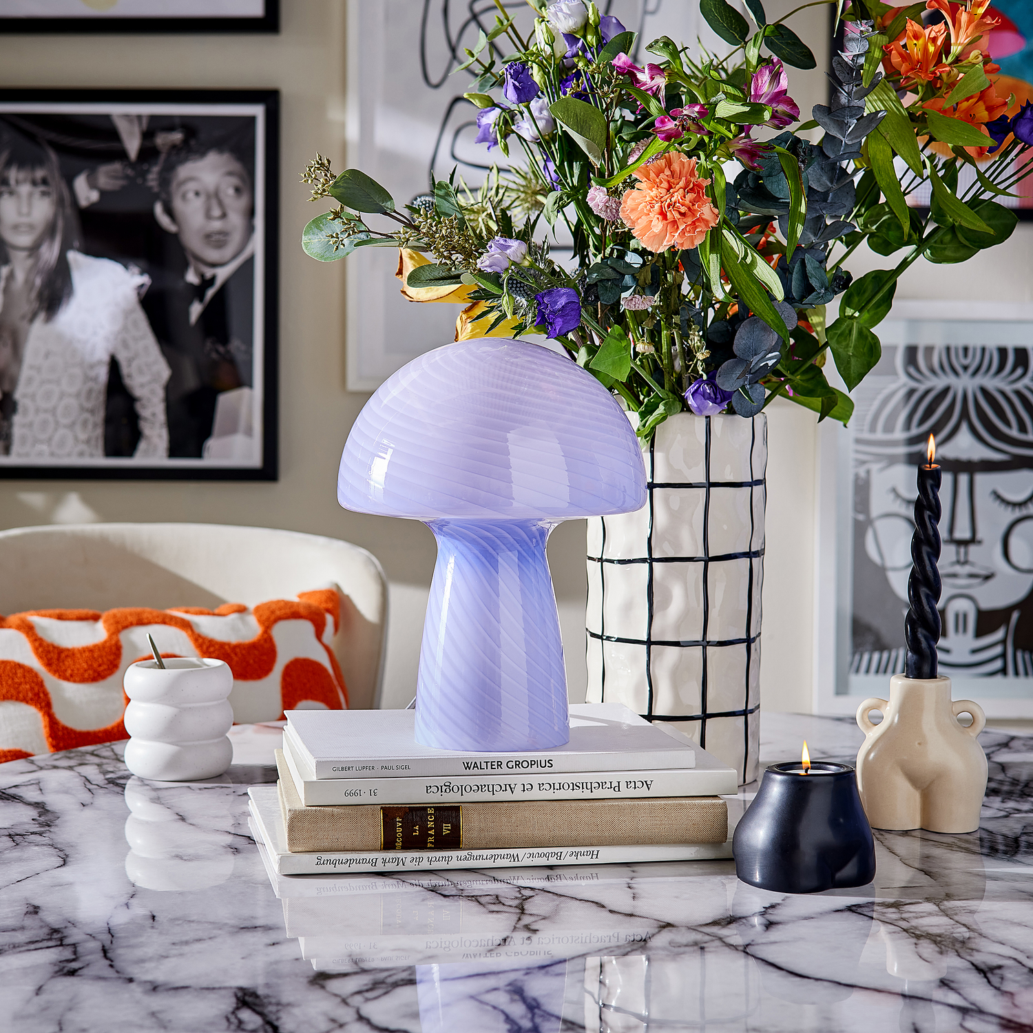 FUNGI TOWN lampa de masa, albastru-mov