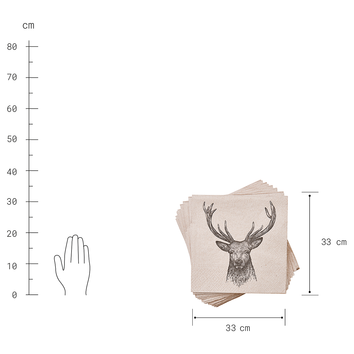 APRES servetele reciclabile - cu model cerb