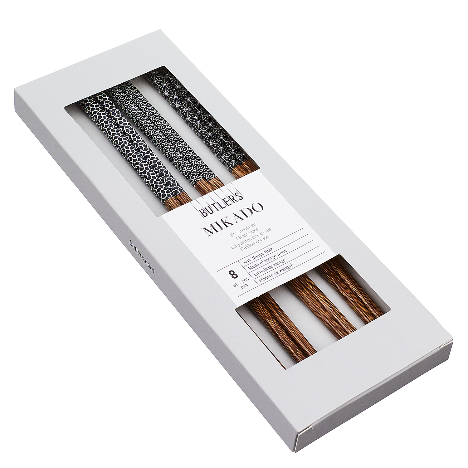 MIKADO bete din lemn pentru mancare, set de 4