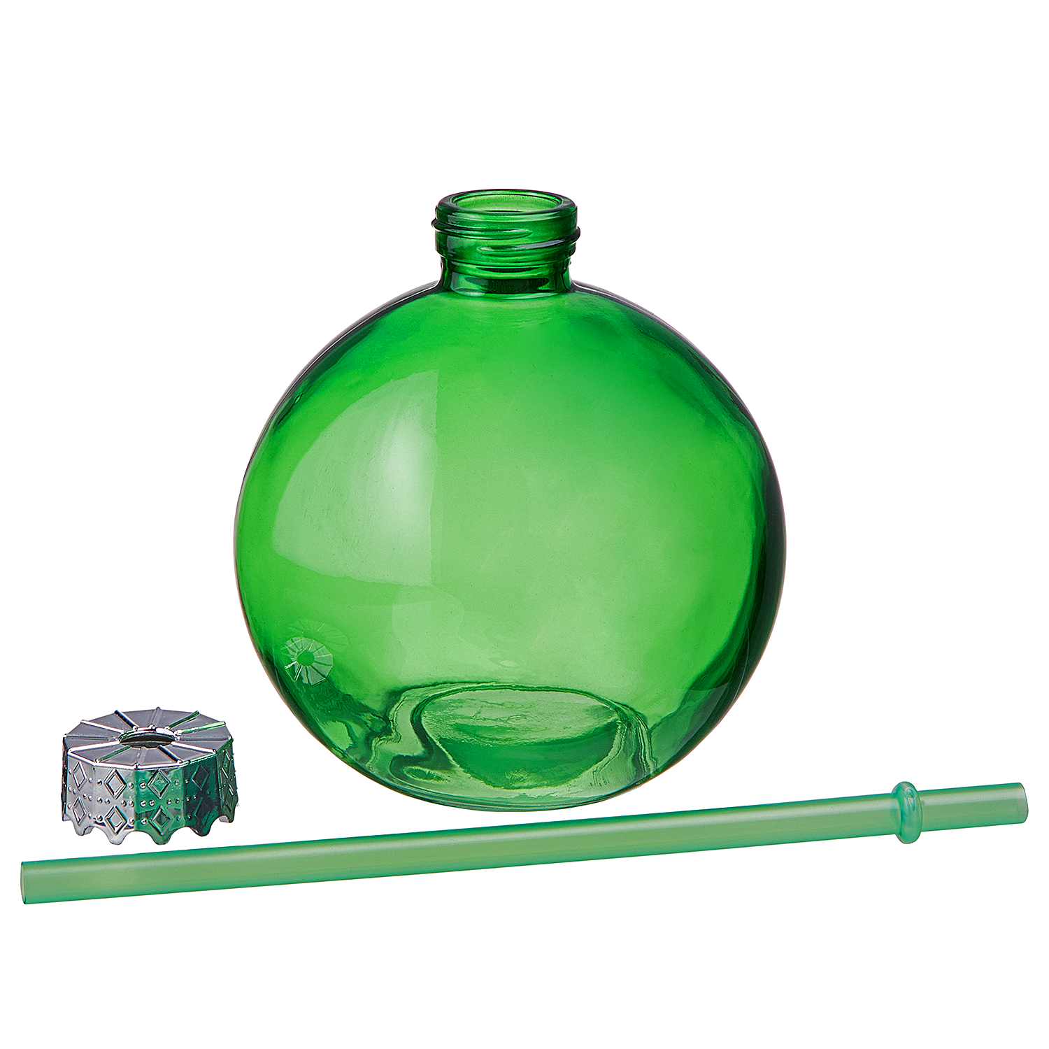 SANTA'S BUBBLE glob sticla cu pai, verde