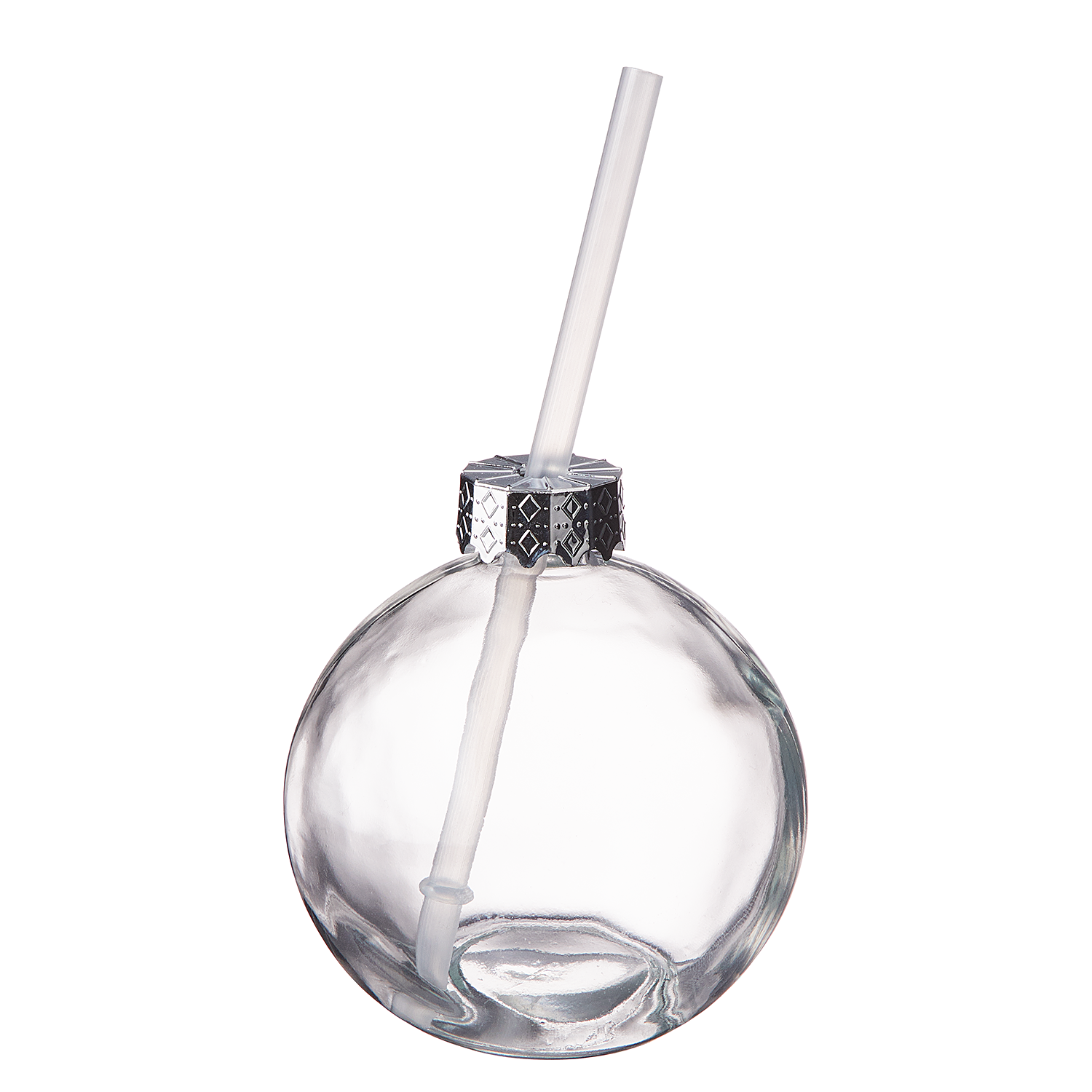 SANTA'S BUBBLE glob sticla cu pai, transparent