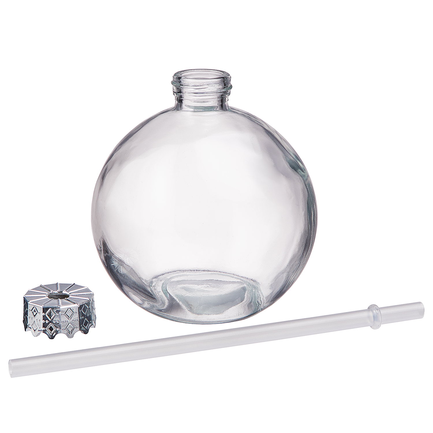 SANTA'S BUBBLE glob sticla cu pai, transparent