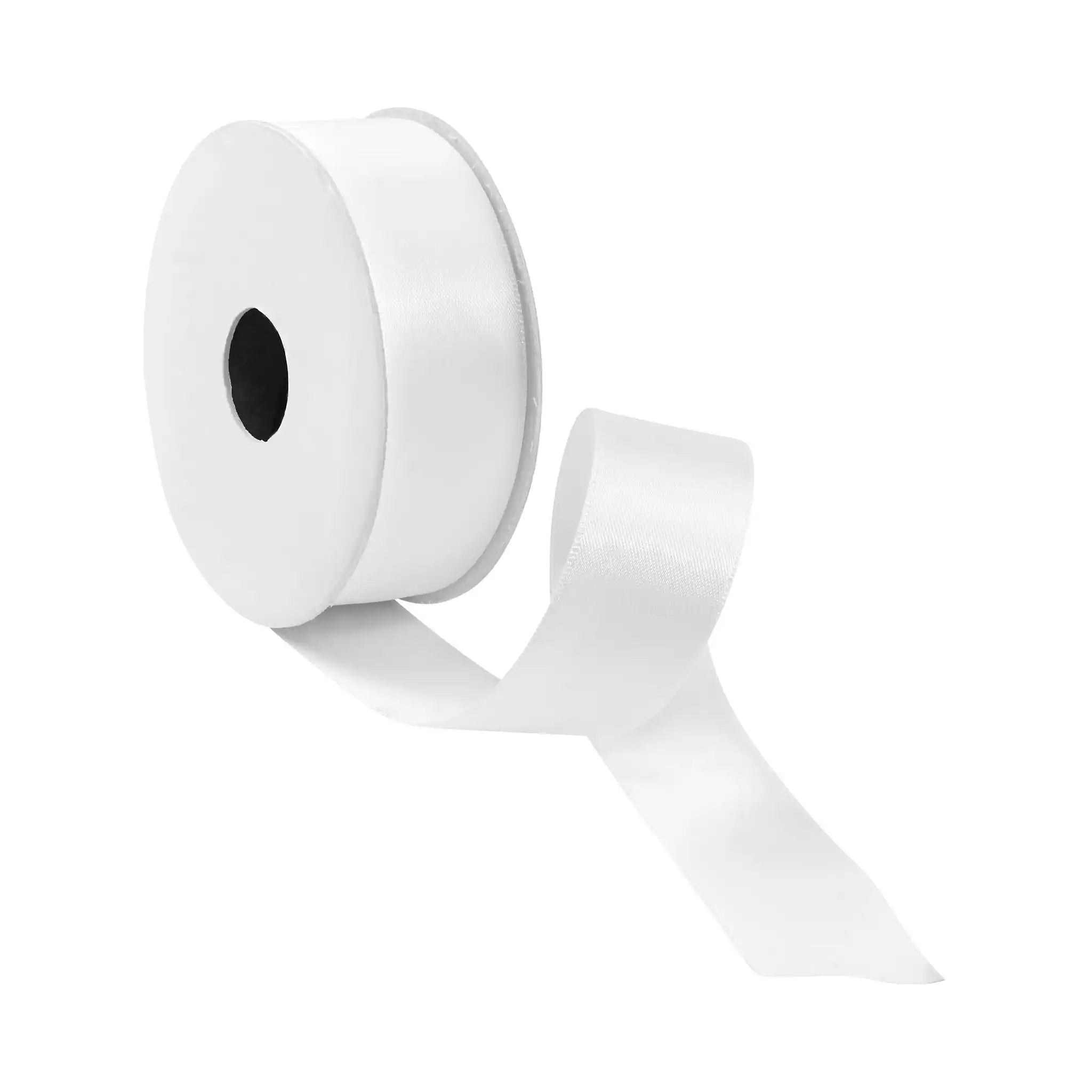 SATIN panglica 5m x 25mm, alb