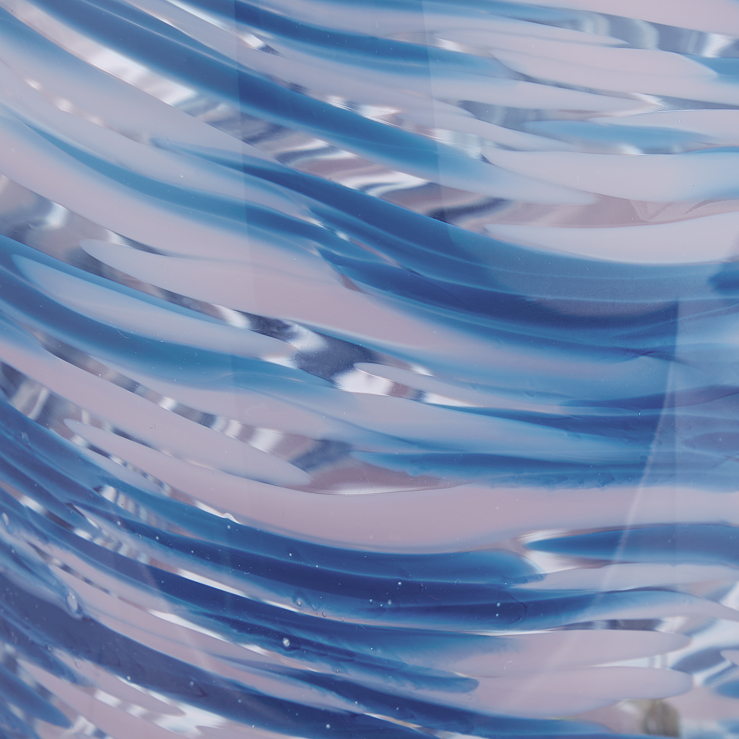 SWIRL vaza din sticla 27cm, albastru/roz