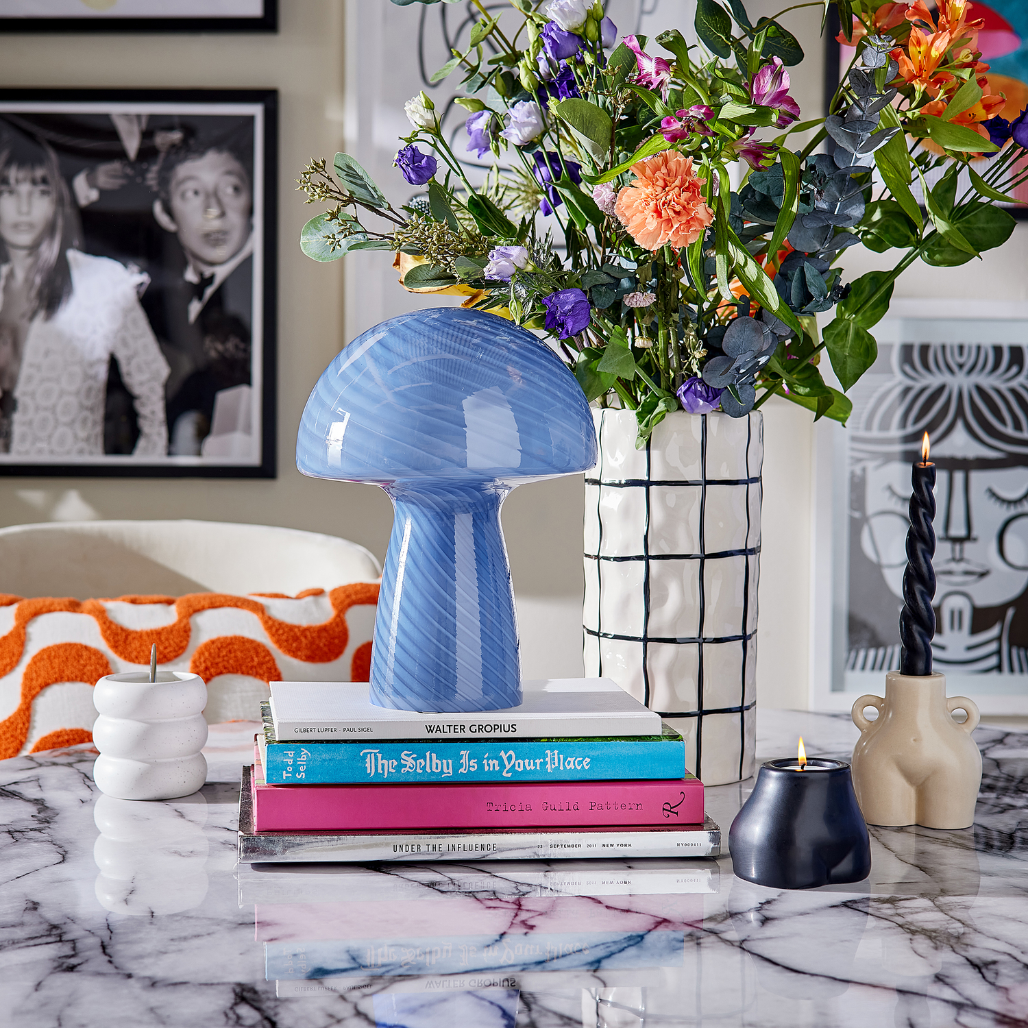 FUNGI TOWN lampa de masa, albastru