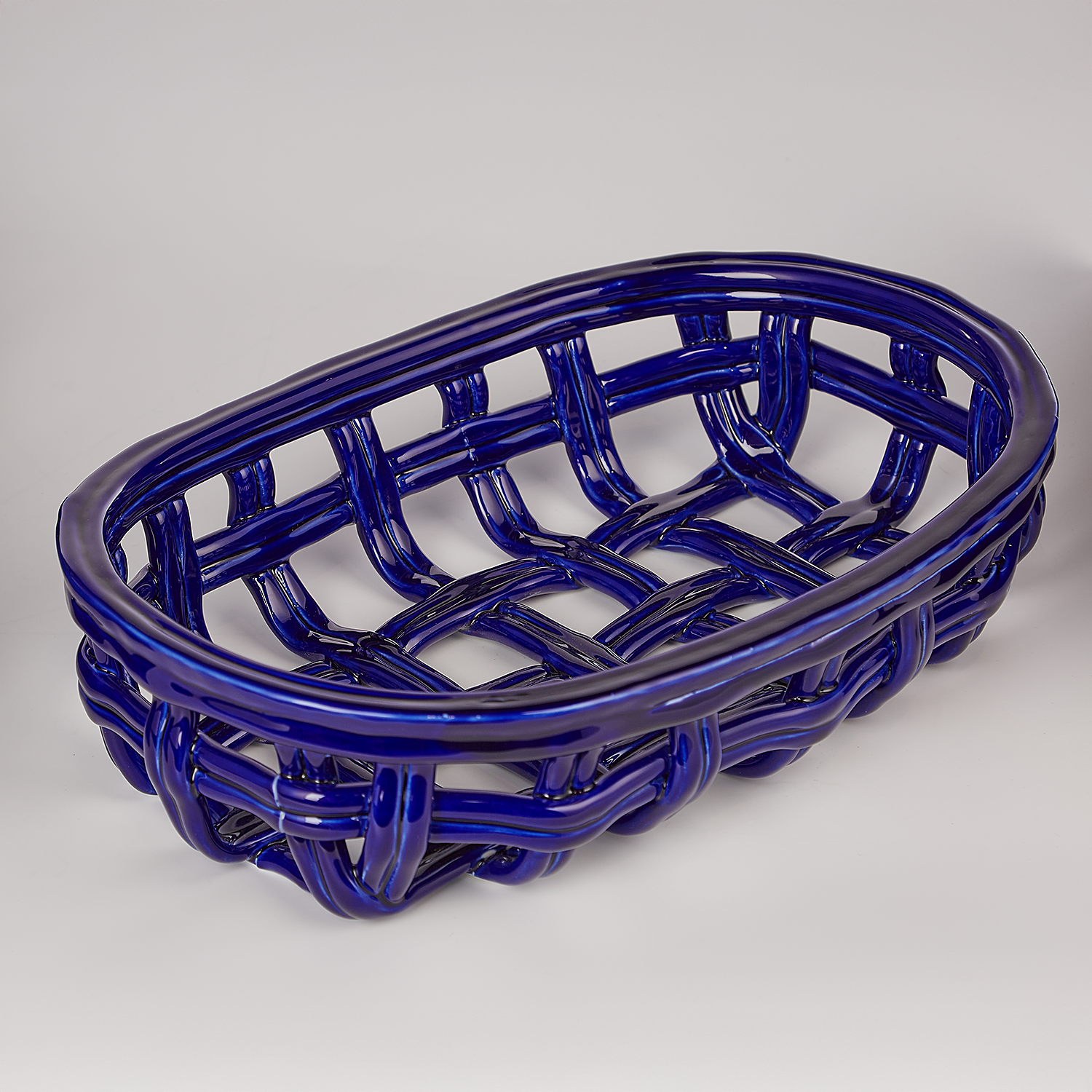 CRAFT cos ceramic glazurat albastru