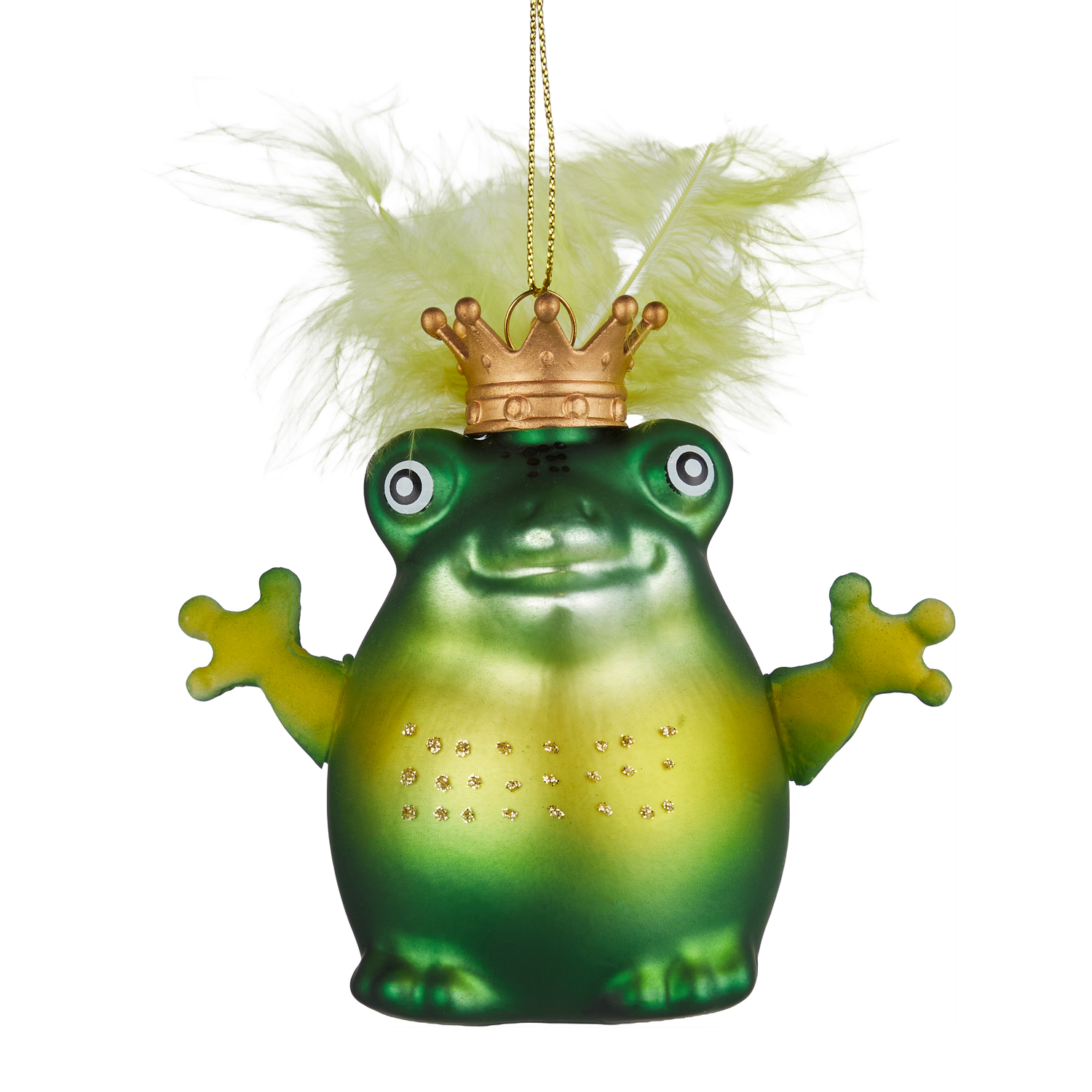 HANG ON ornament sticla broasca cu coroana