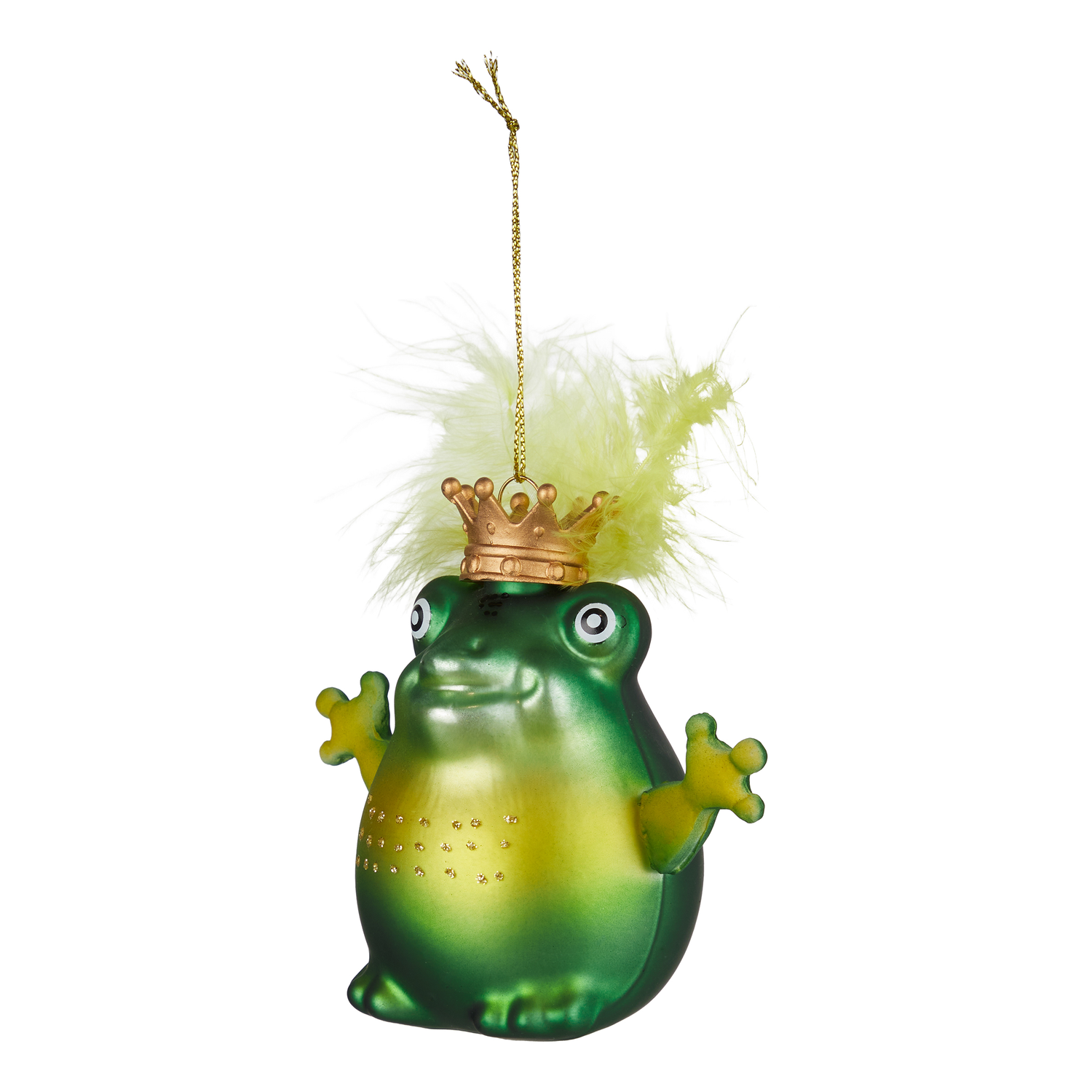 HANG ON ornament sticla broasca cu coroana